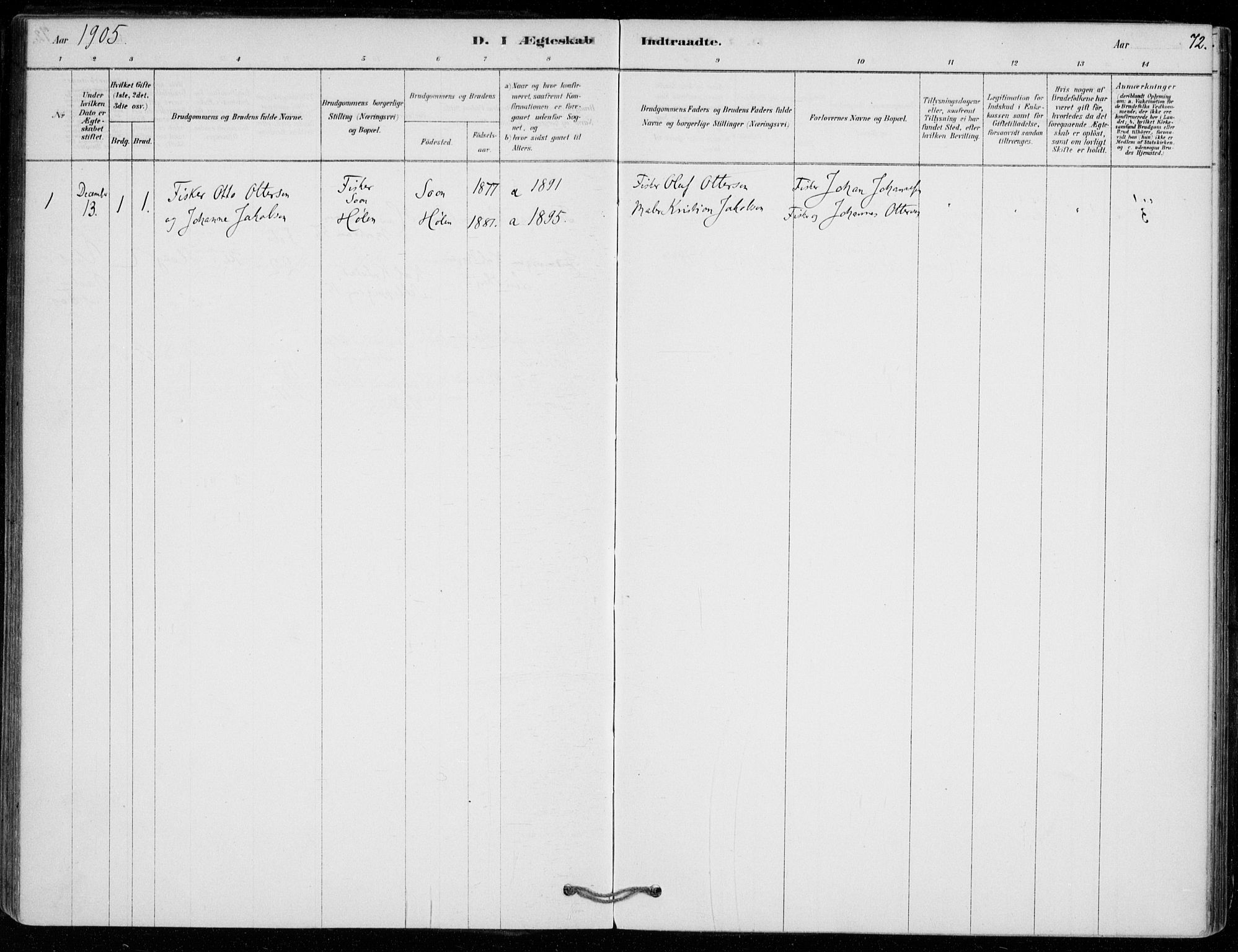 Vestby prestekontor Kirkebøker, AV/SAO-A-10893/F/Fe/L0001: Parish register (official) no. V 1, 1878-1931, p. 72