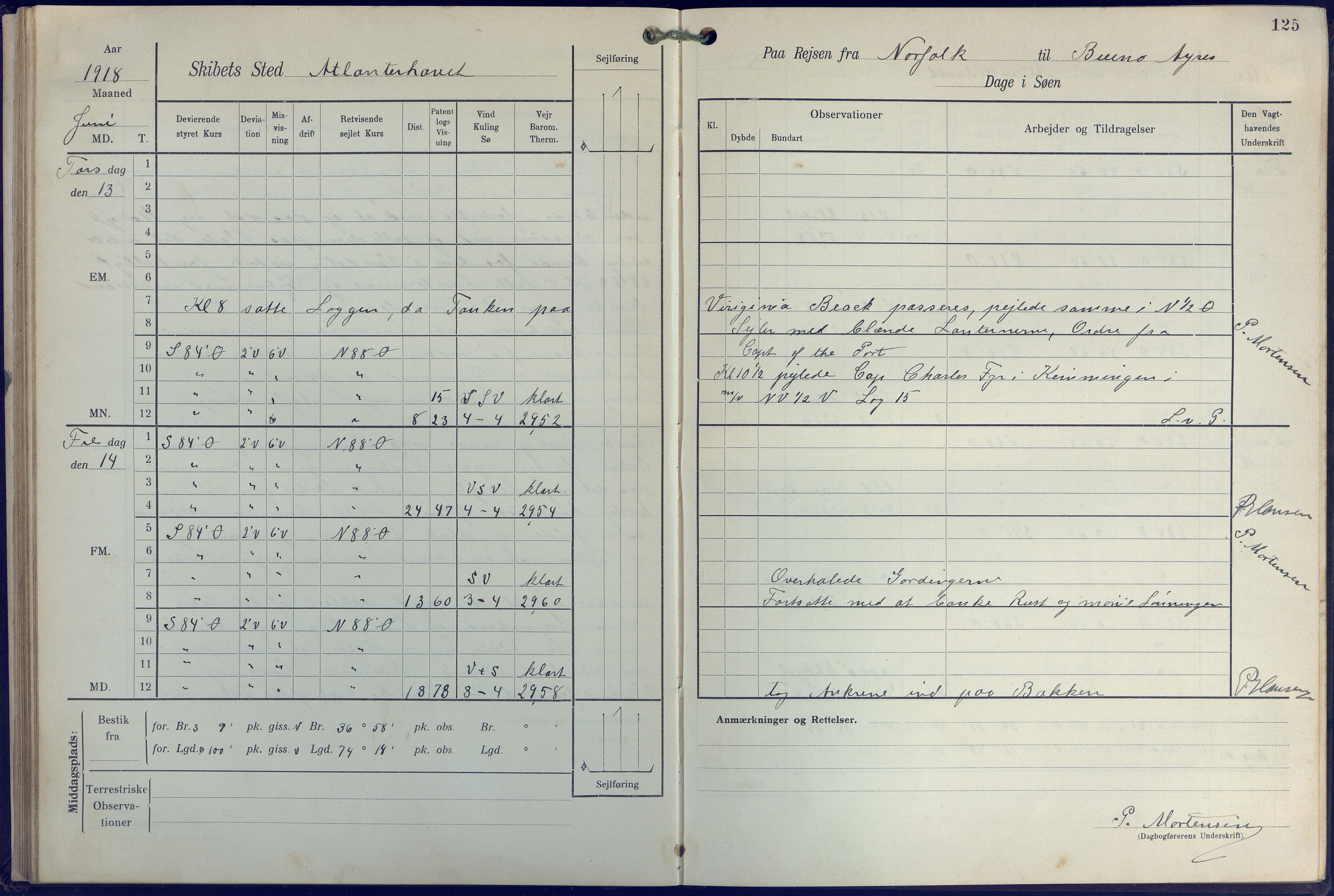 Fartøysarkivet, AAKS/PA-1934/F/L0271: Pehr Ugland (bark), 1917-1919, p. 125