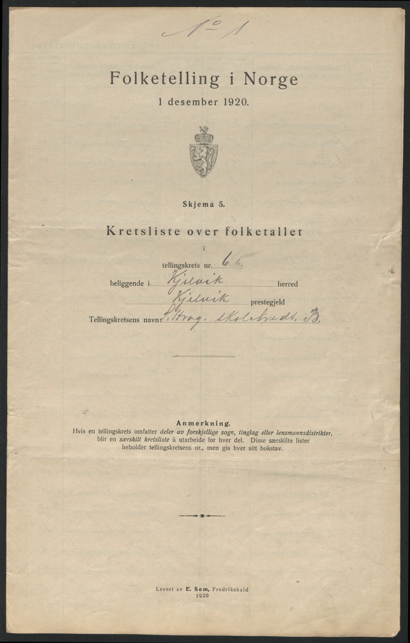 SATØ, 1920 census for Kjelvik, 1920, p. 22