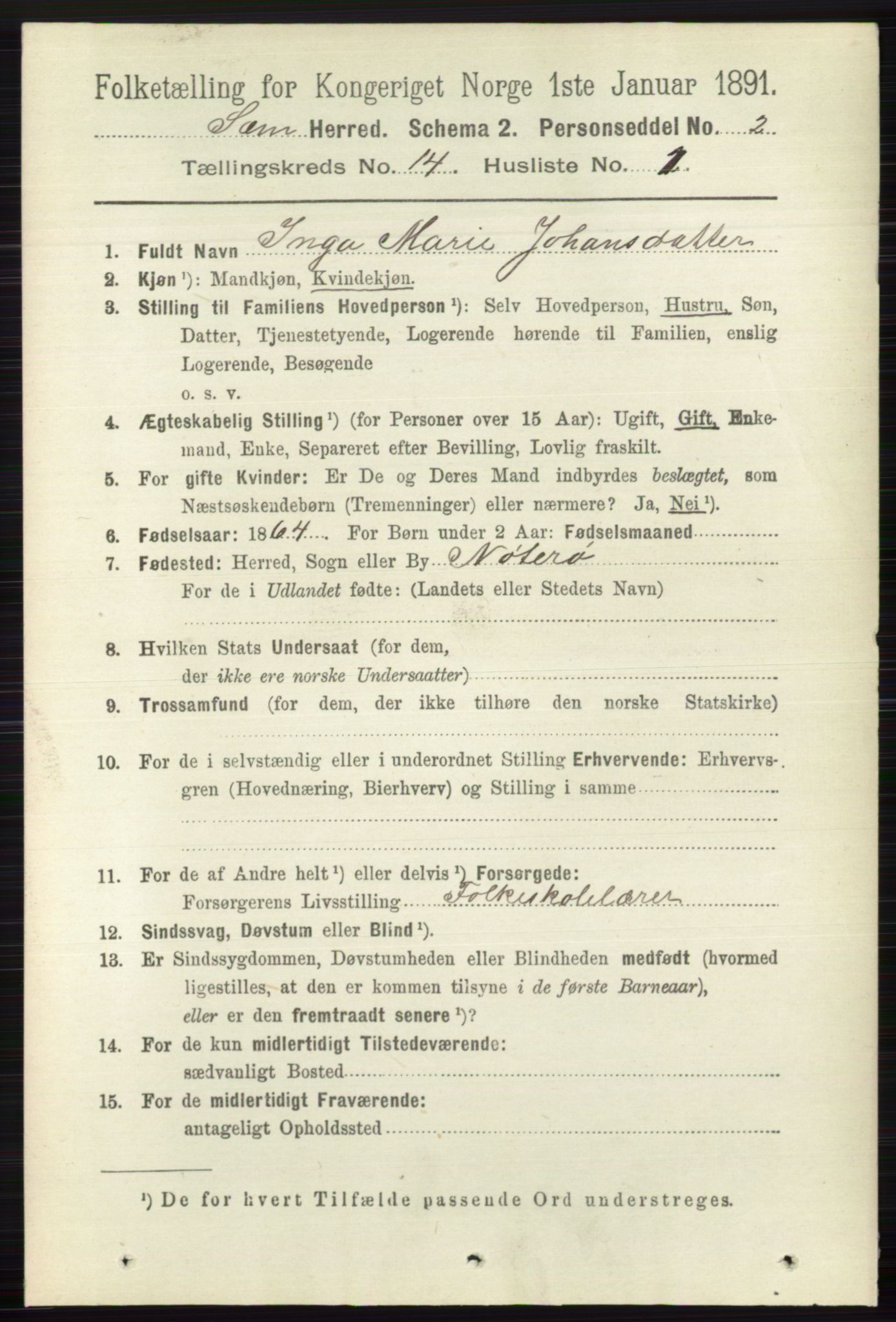 RA, 1891 census for 0721 Sem, 1891, p. 7024