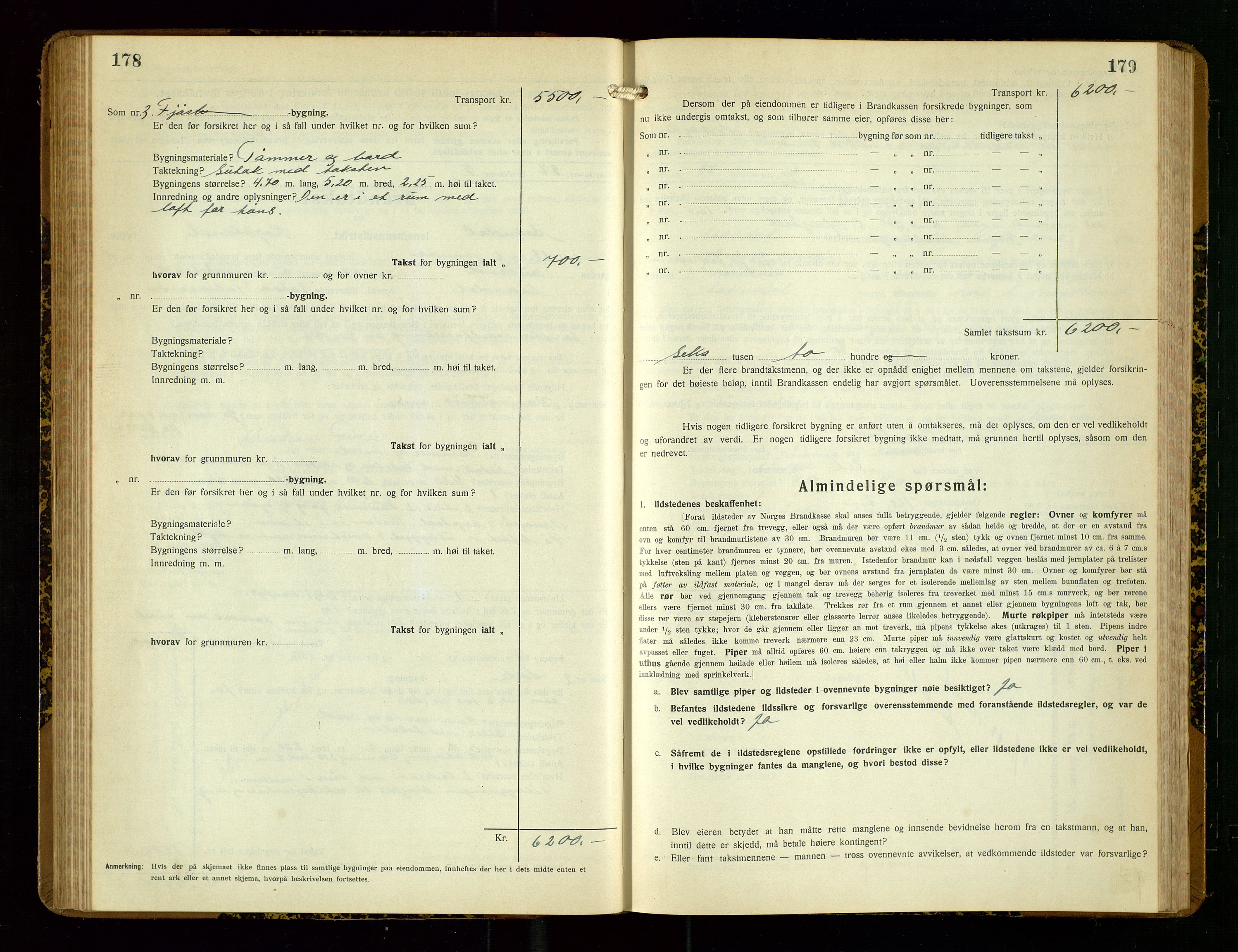 Sokndal lensmannskontor, SAST/A-100417/Gob/L0007: "Brandtakst-Protokoll", 1930-1936, p. 178-179