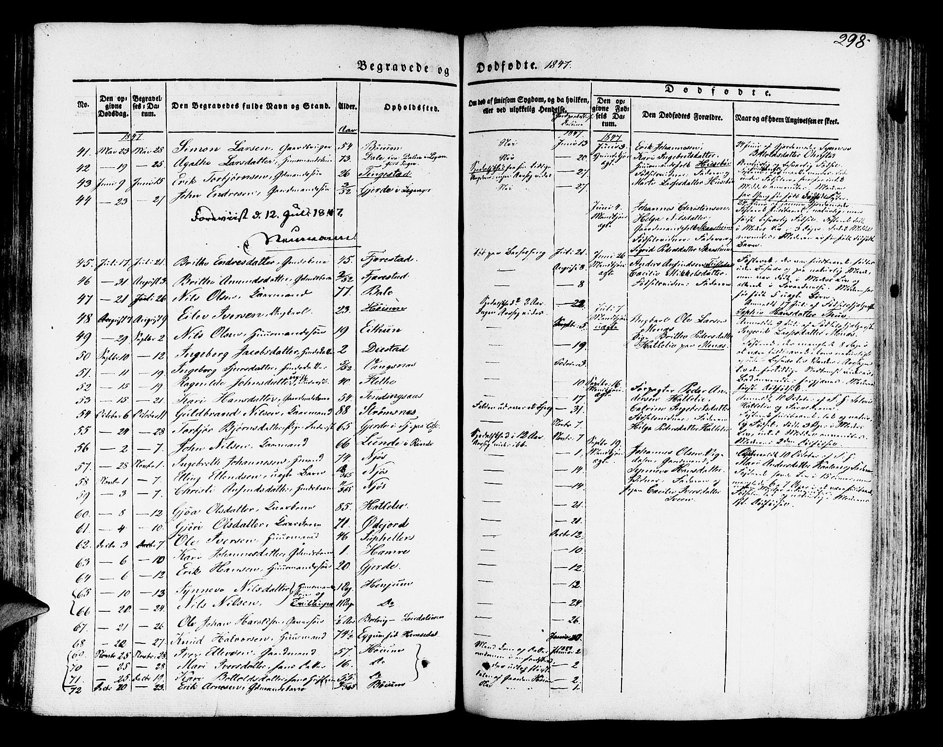 Leikanger sokneprestembete, AV/SAB-A-81001/H/Haa/Haaa/L0007: Parish register (official) no. A 7, 1838-1851, p. 298