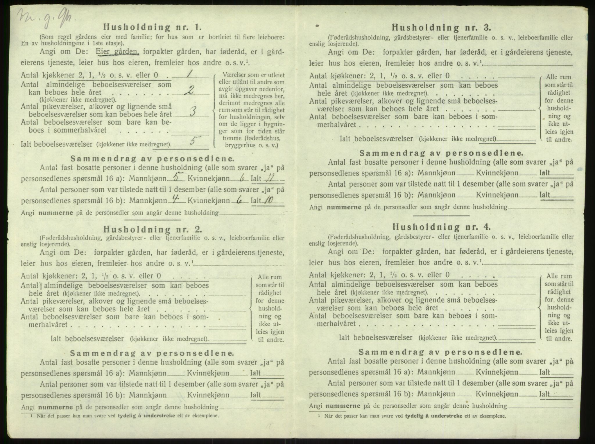 SAB, 1920 census for Vik, 1920, p. 618