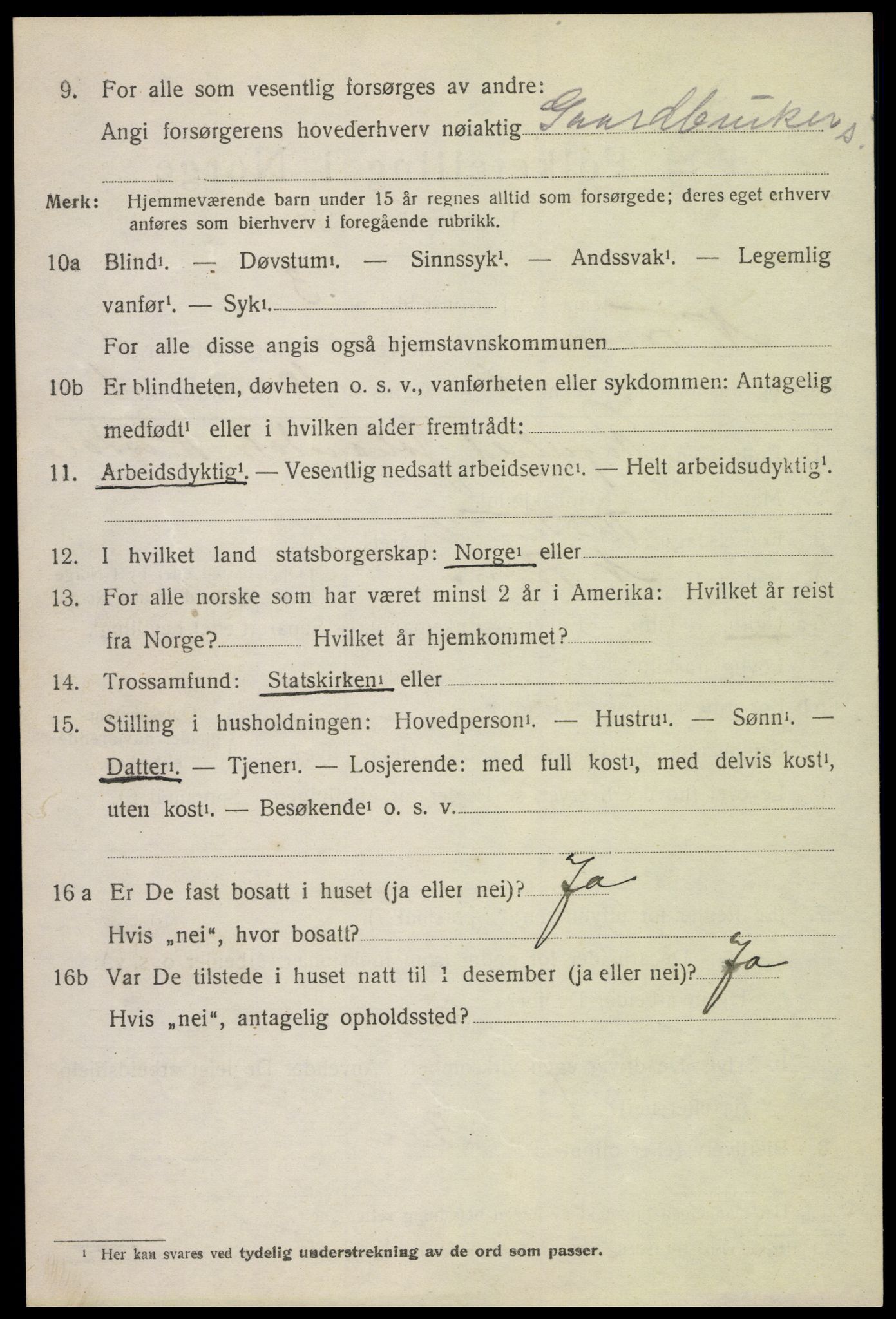 SAH, 1920 census for Nord-Fron, 1920, p. 2389