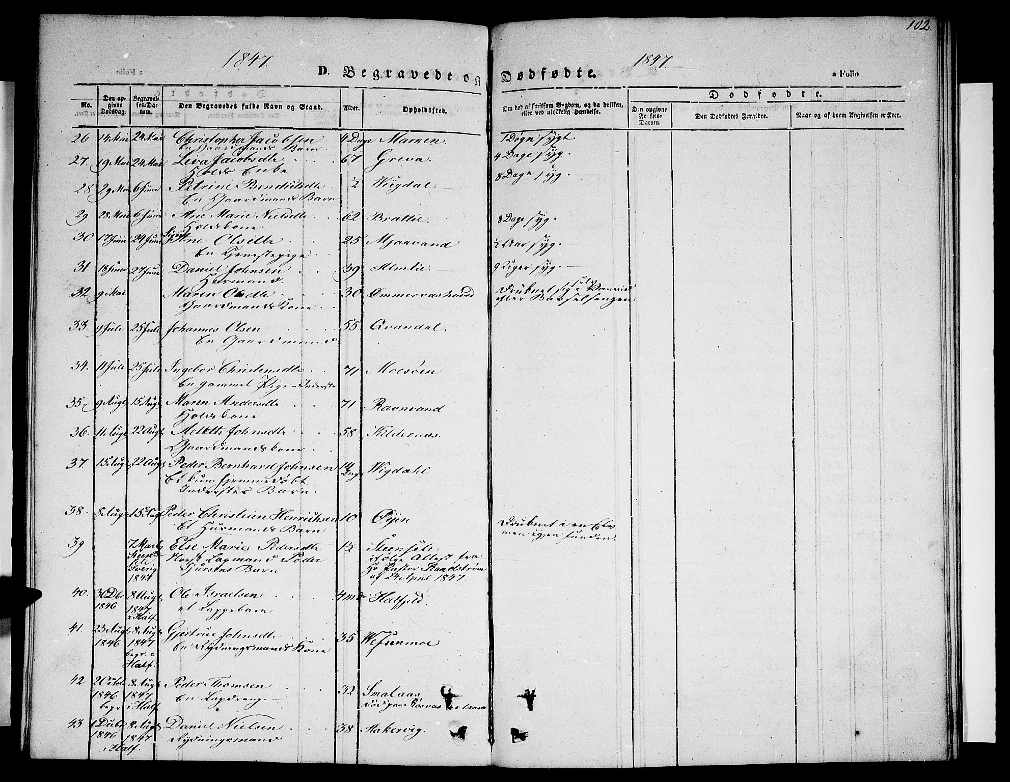 Ministerialprotokoller, klokkerbøker og fødselsregistre - Nordland, AV/SAT-A-1459/820/L0300: Parish register (copy) no. 820C02, 1846-1850, p. 102