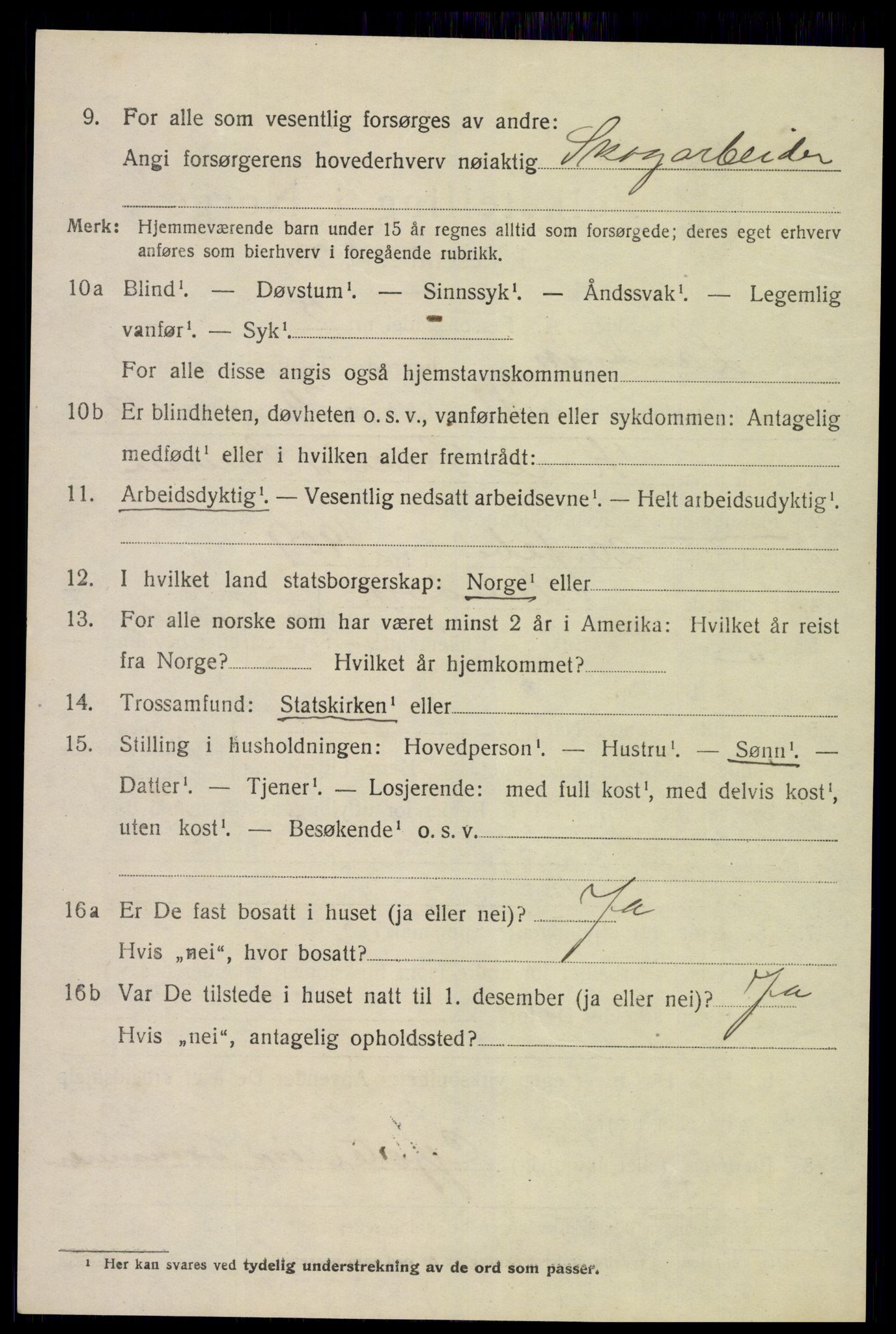 SAK, 1920 census for Landvik, 1920, p. 3299