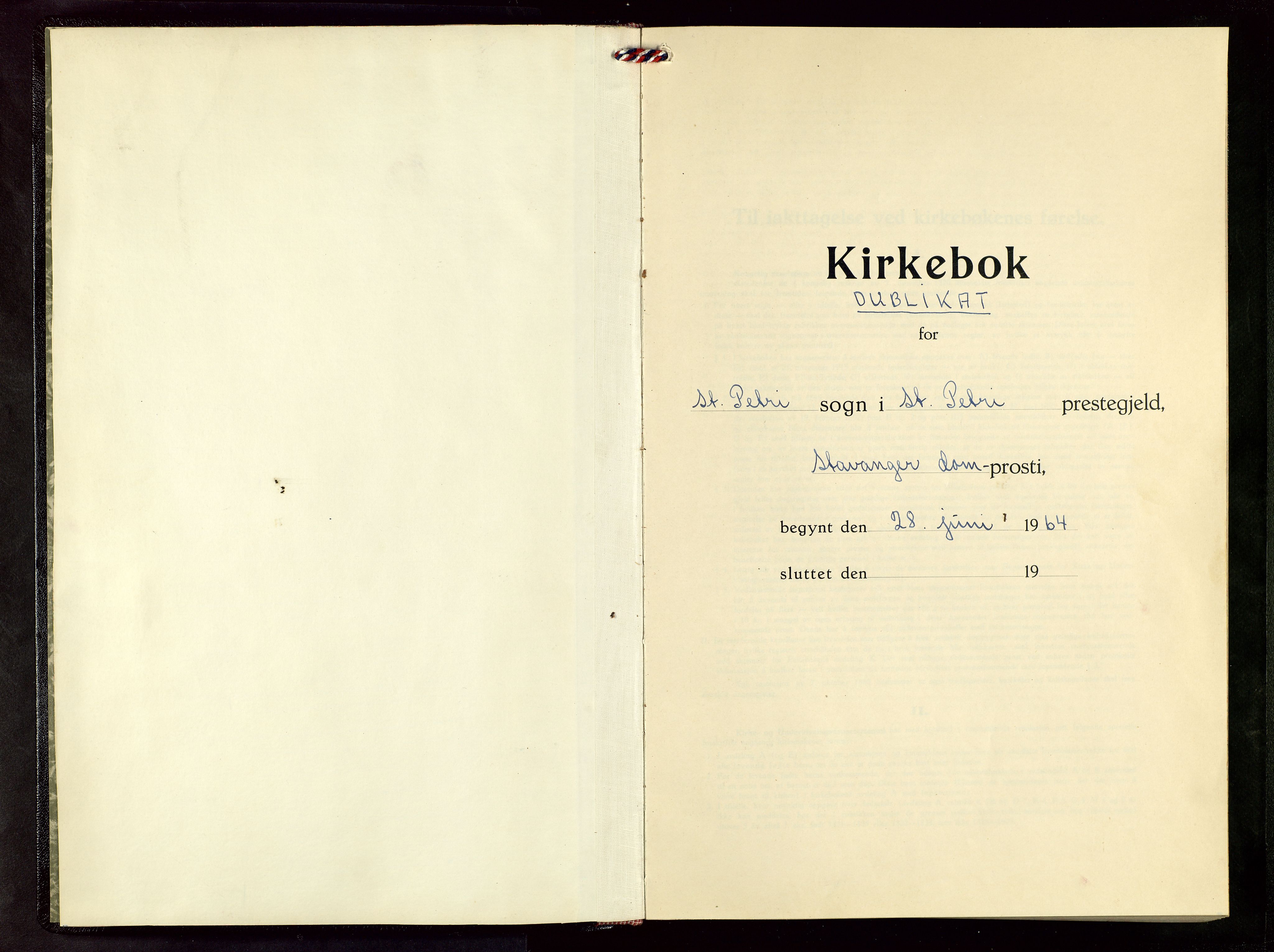 St. Petri sokneprestkontor, AV/SAST-A-101813/001/30/30BB/L0016: Parish register (copy) no. B 16, 1964-1966