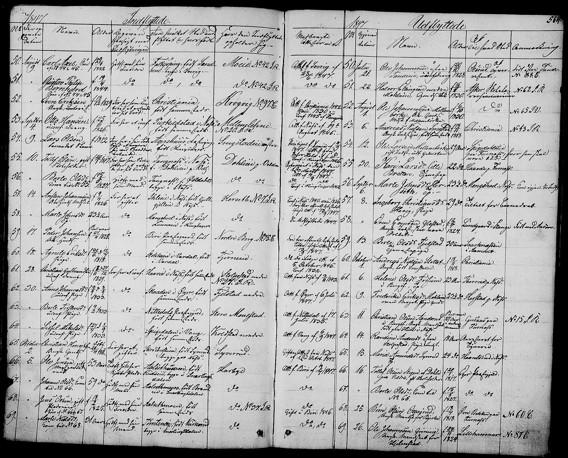 Ringsaker prestekontor, AV/SAH-PREST-014/L/La/L0005: Parish register (copy) no. 5, 1839-1850, p. 564