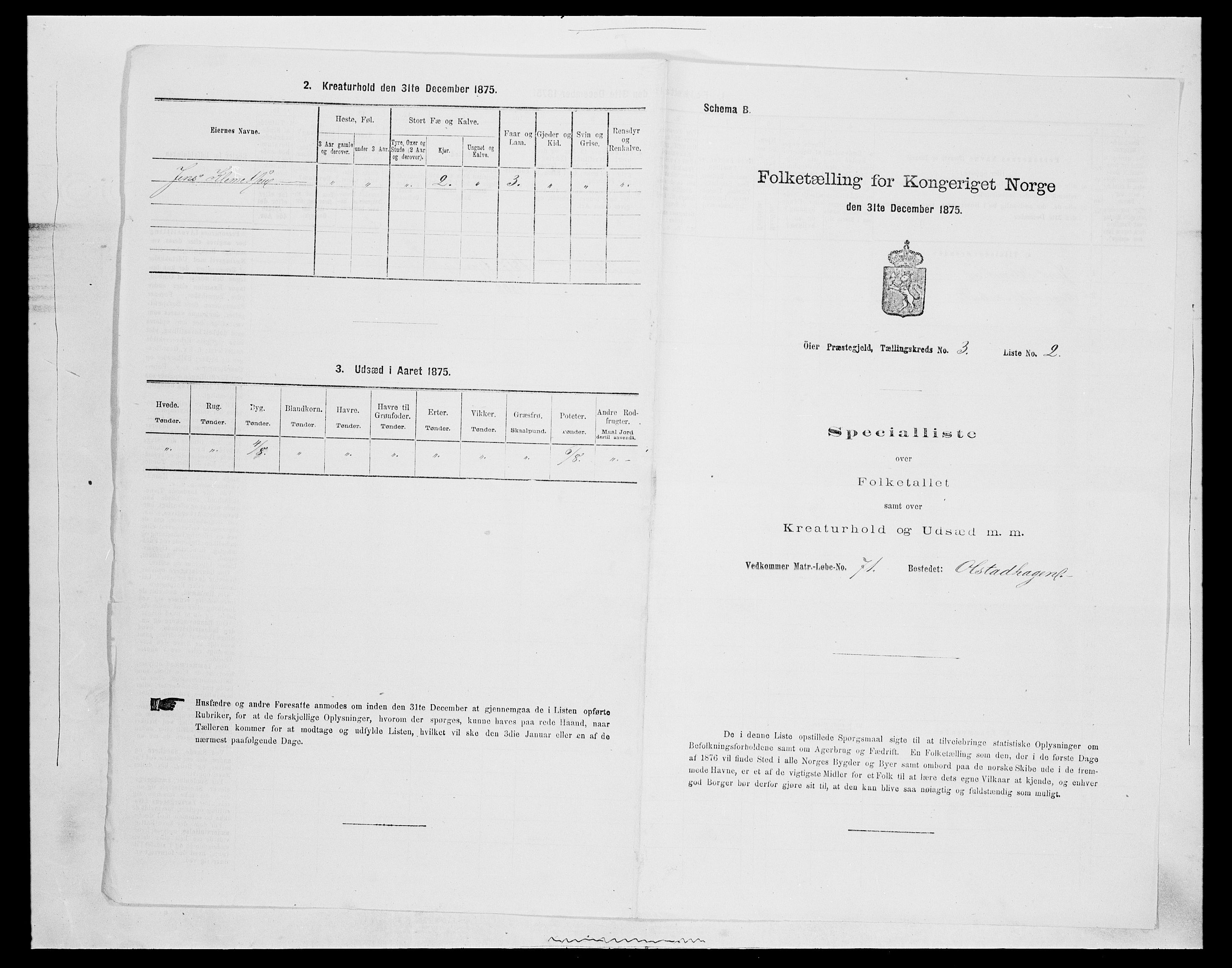 SAH, 1875 census for 0521P Øyer, 1875, p. 490