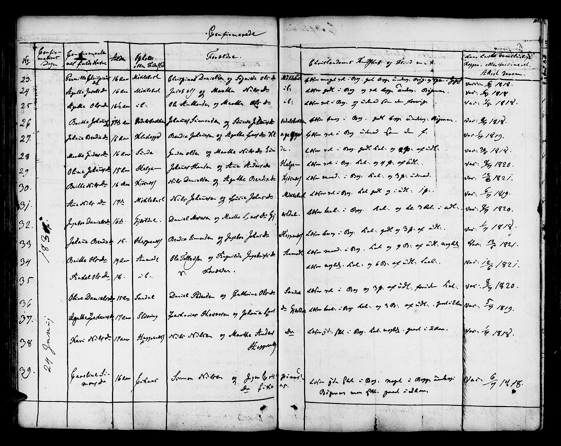 Jølster sokneprestembete, SAB/A-80701/H/Haa/Haaa/L0008: Parish register (official) no. A 8, 1821-1833, p. 105