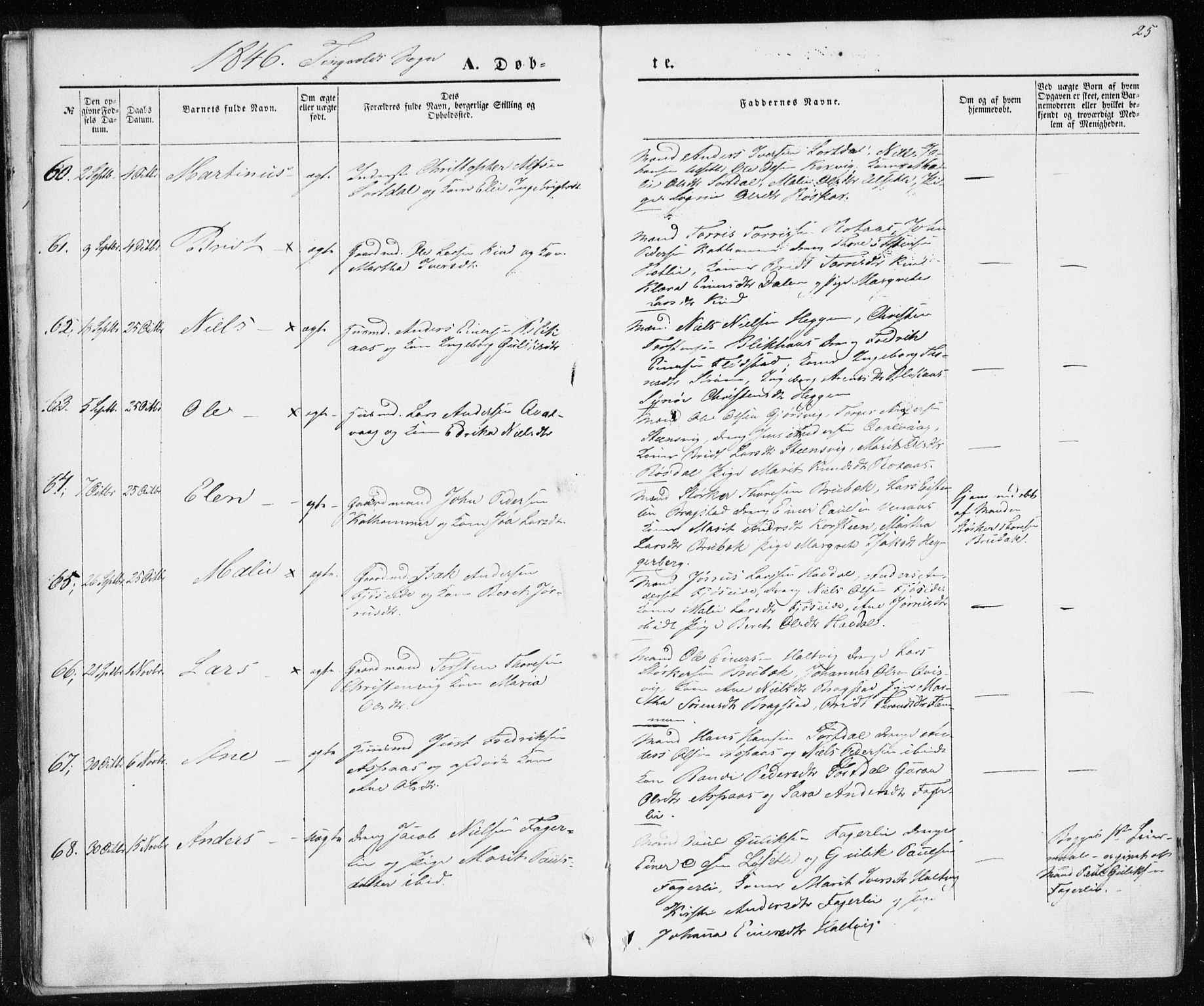 Ministerialprotokoller, klokkerbøker og fødselsregistre - Møre og Romsdal, AV/SAT-A-1454/586/L0984: Parish register (official) no. 586A10, 1844-1856, p. 25