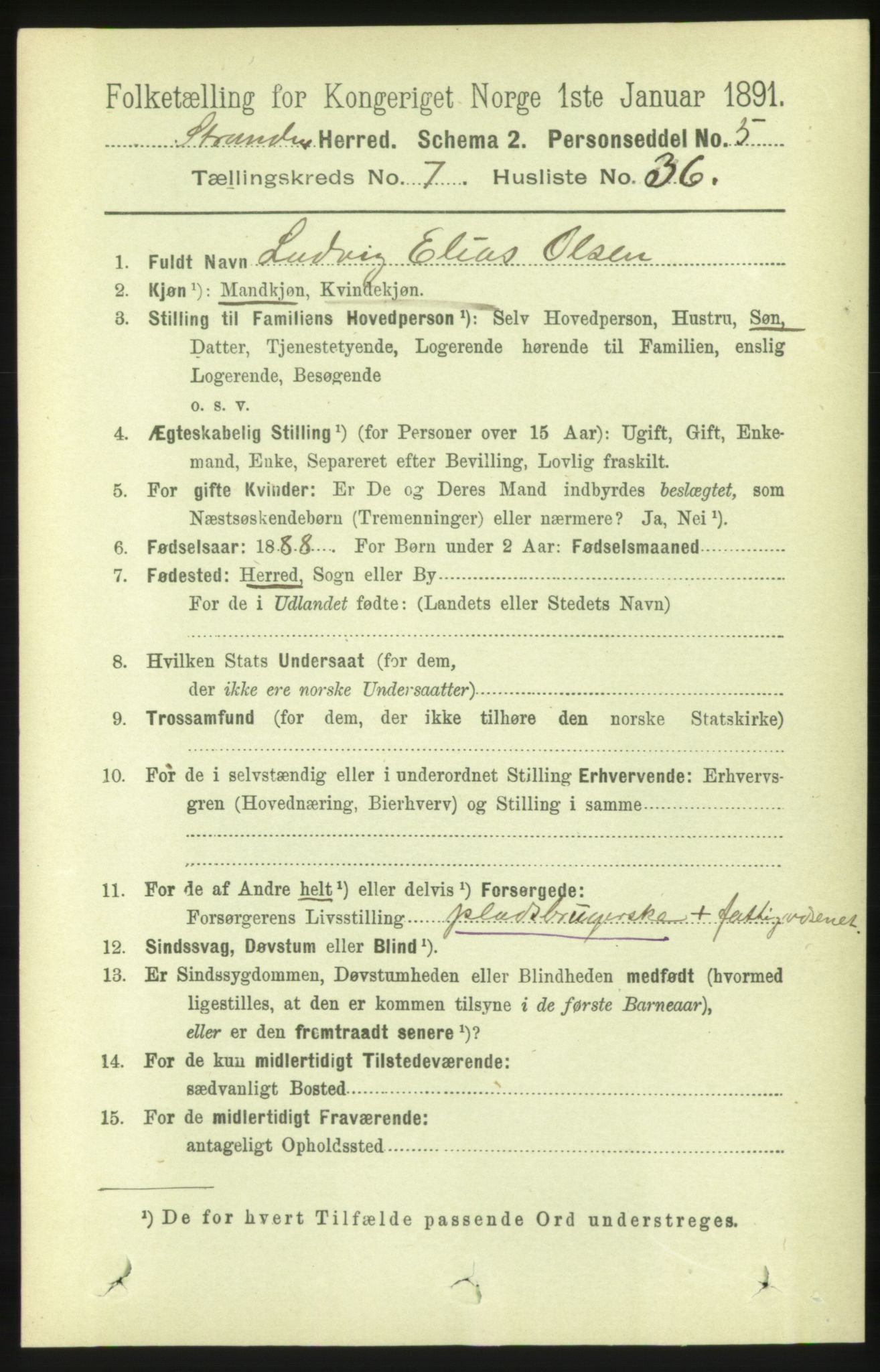 RA, 1891 census for 1525 Stranda, 1891, p. 1747