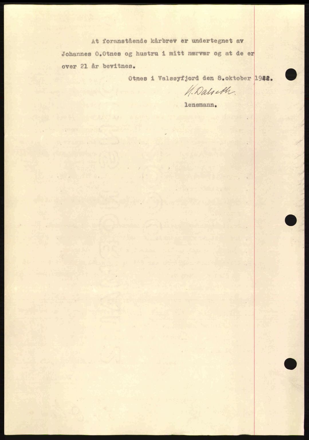 Nordmøre sorenskriveri, AV/SAT-A-4132/1/2/2Ca: Mortgage book no. B90, 1942-1943, Diary no: : 2745/1942