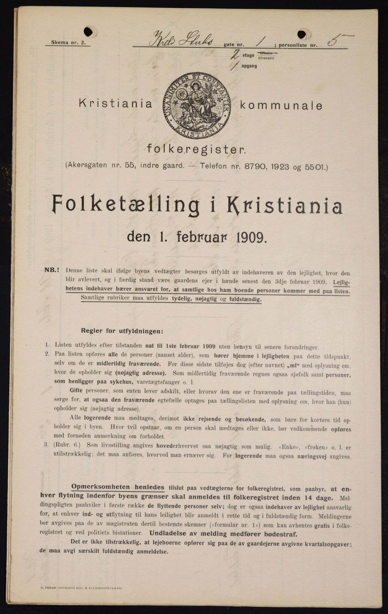 OBA, Municipal Census 1909 for Kristiania, 1909, p. 46923