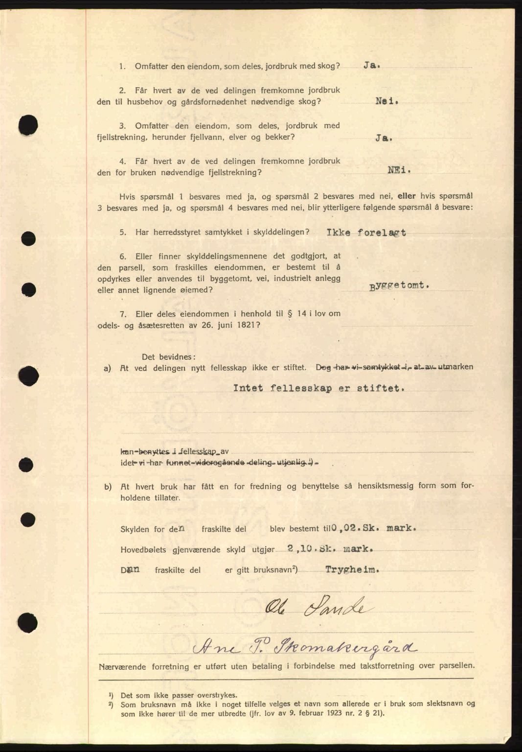 Romsdal sorenskriveri, AV/SAT-A-4149/1/2/2C: Mortgage book no. A1, 1936-1936, Diary no: : 165/1936