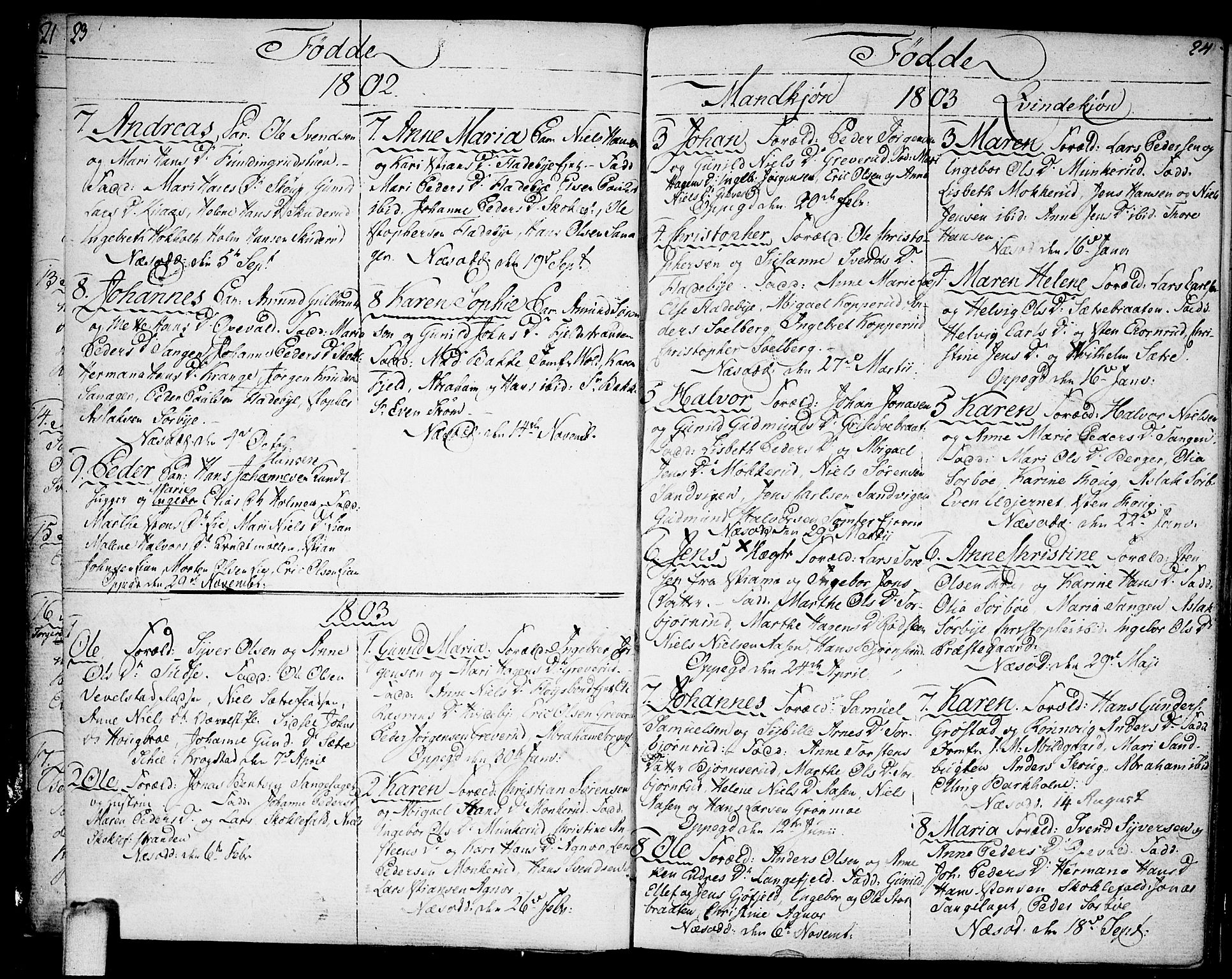 Nesodden prestekontor Kirkebøker, SAO/A-10013/F/Fa/L0005: Parish register (official) no. I 5, 1793-1814, p. 23-24