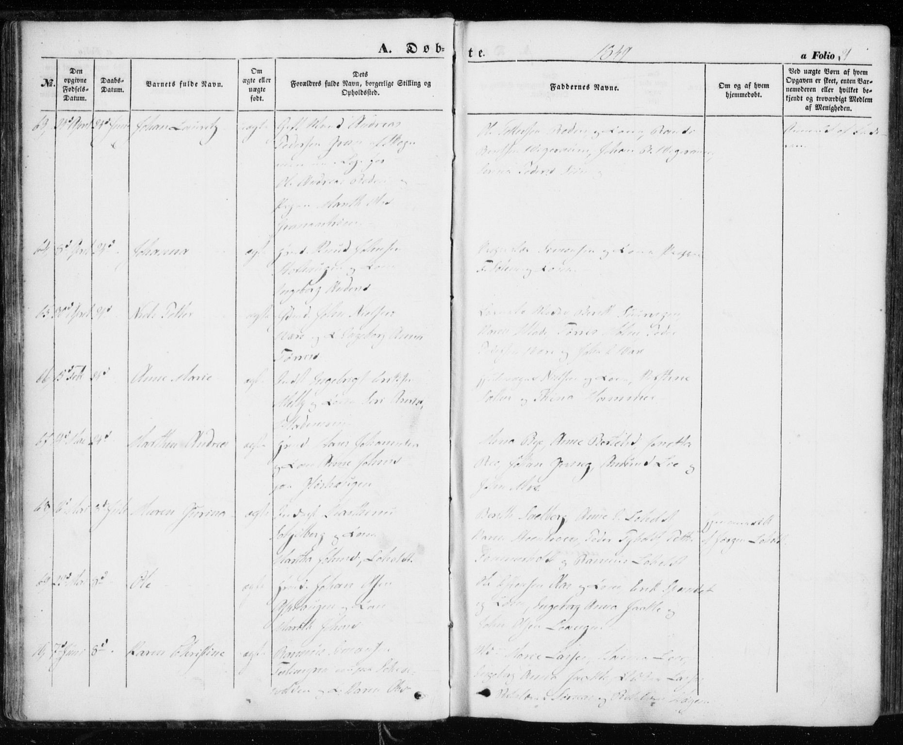 Ministerialprotokoller, klokkerbøker og fødselsregistre - Sør-Trøndelag, AV/SAT-A-1456/606/L0291: Parish register (official) no. 606A06, 1848-1856, p. 21