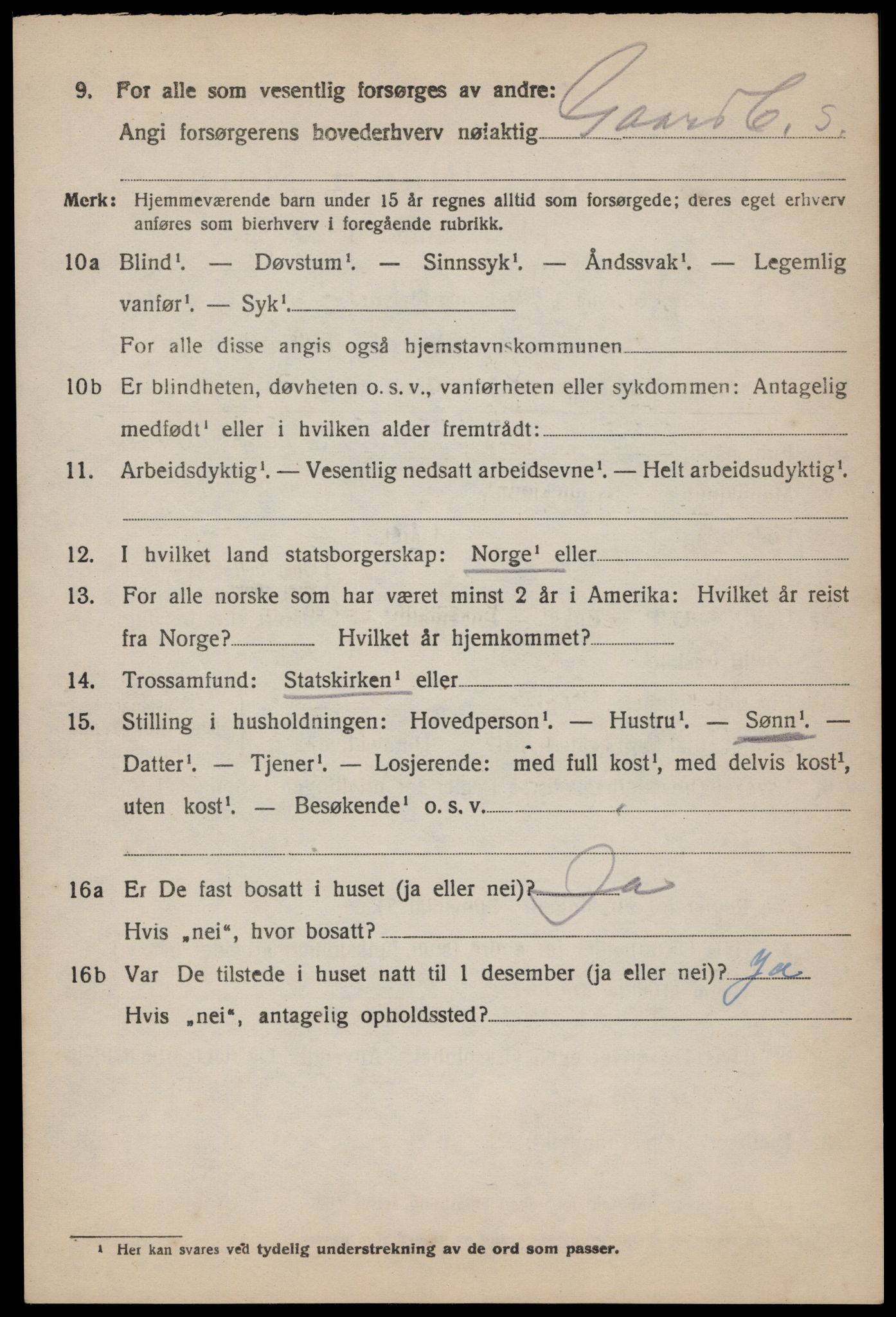 SAST, 1920 census for Forsand, 1920, p. 2750