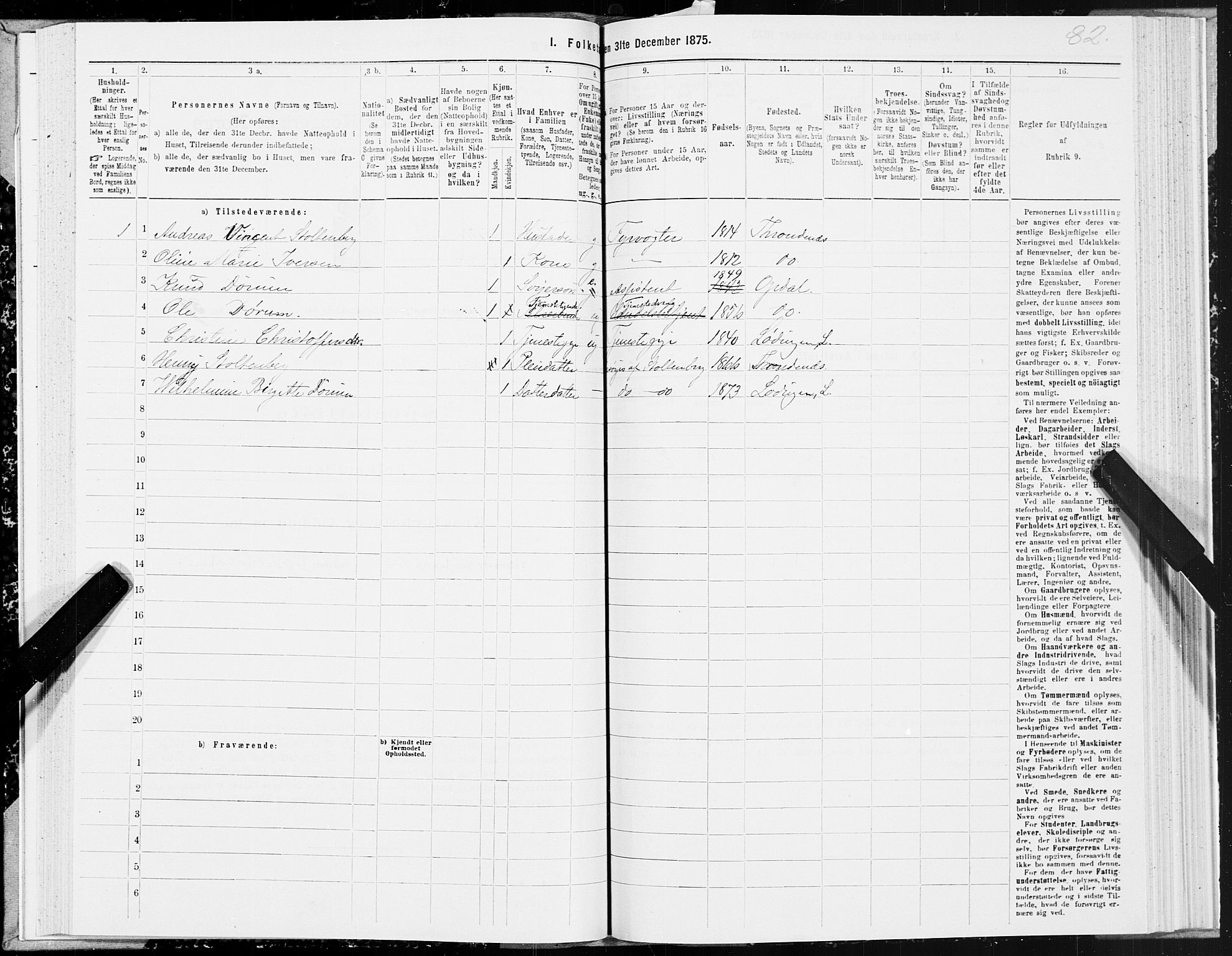 SAT, 1875 census for 1851P Lødingen, 1875, p. 2082