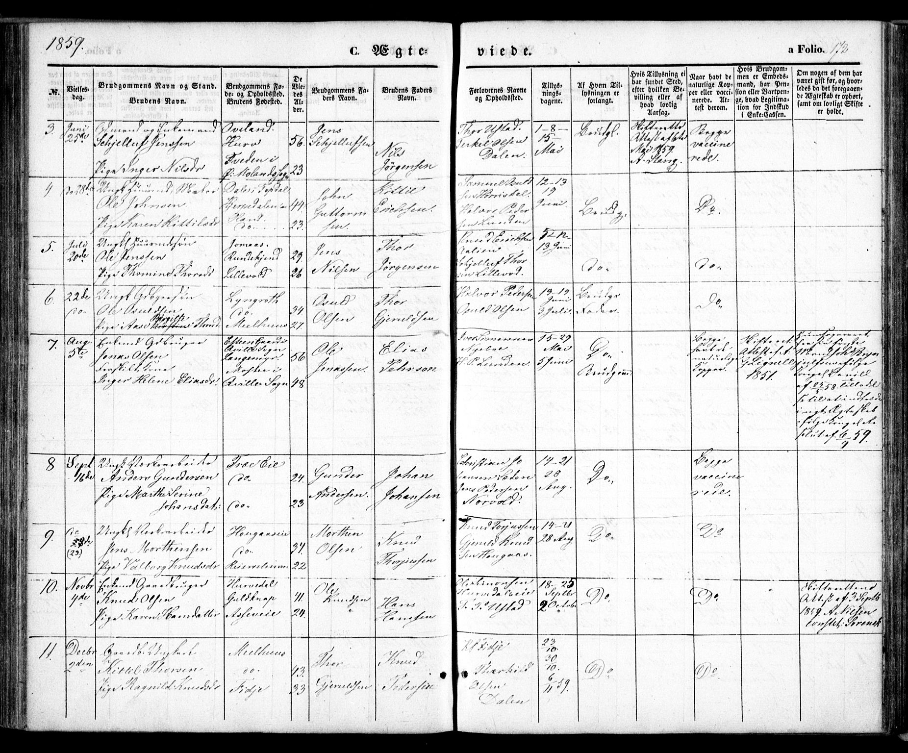 Froland sokneprestkontor, AV/SAK-1111-0013/F/Fa/L0002: Parish register (official) no. A 2, 1845-1863, p. 172