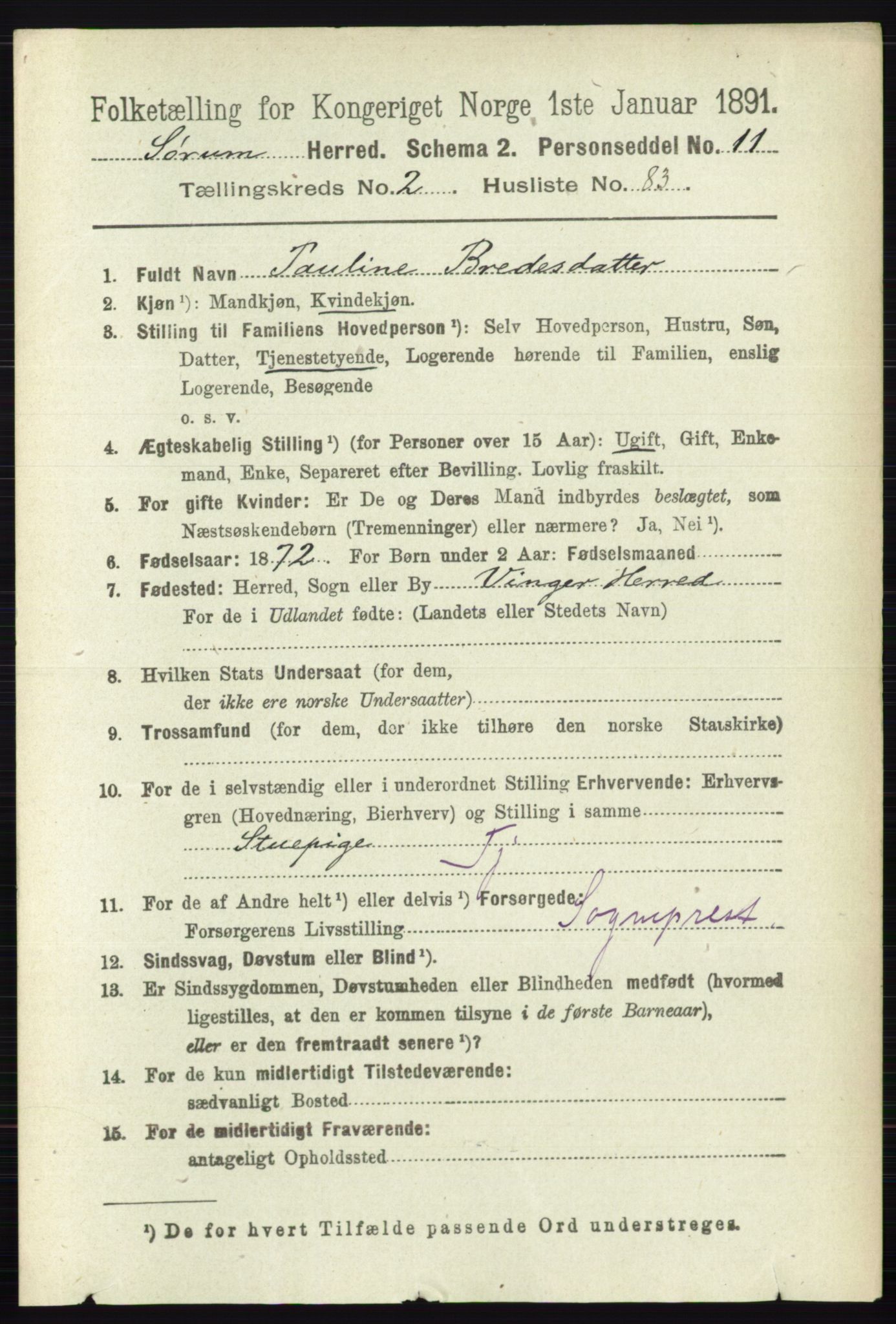 RA, 1891 census for 0226 Sørum, 1891, p. 1166