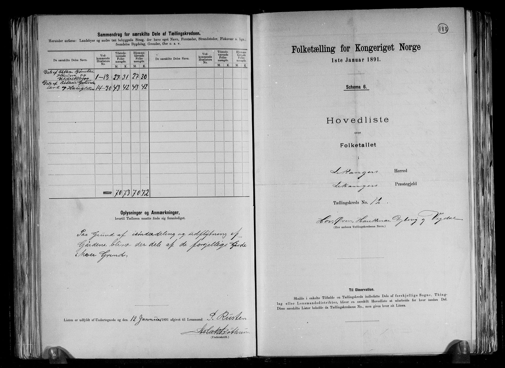 RA, 1891 census for 1419 Leikanger, 1891, p. 30