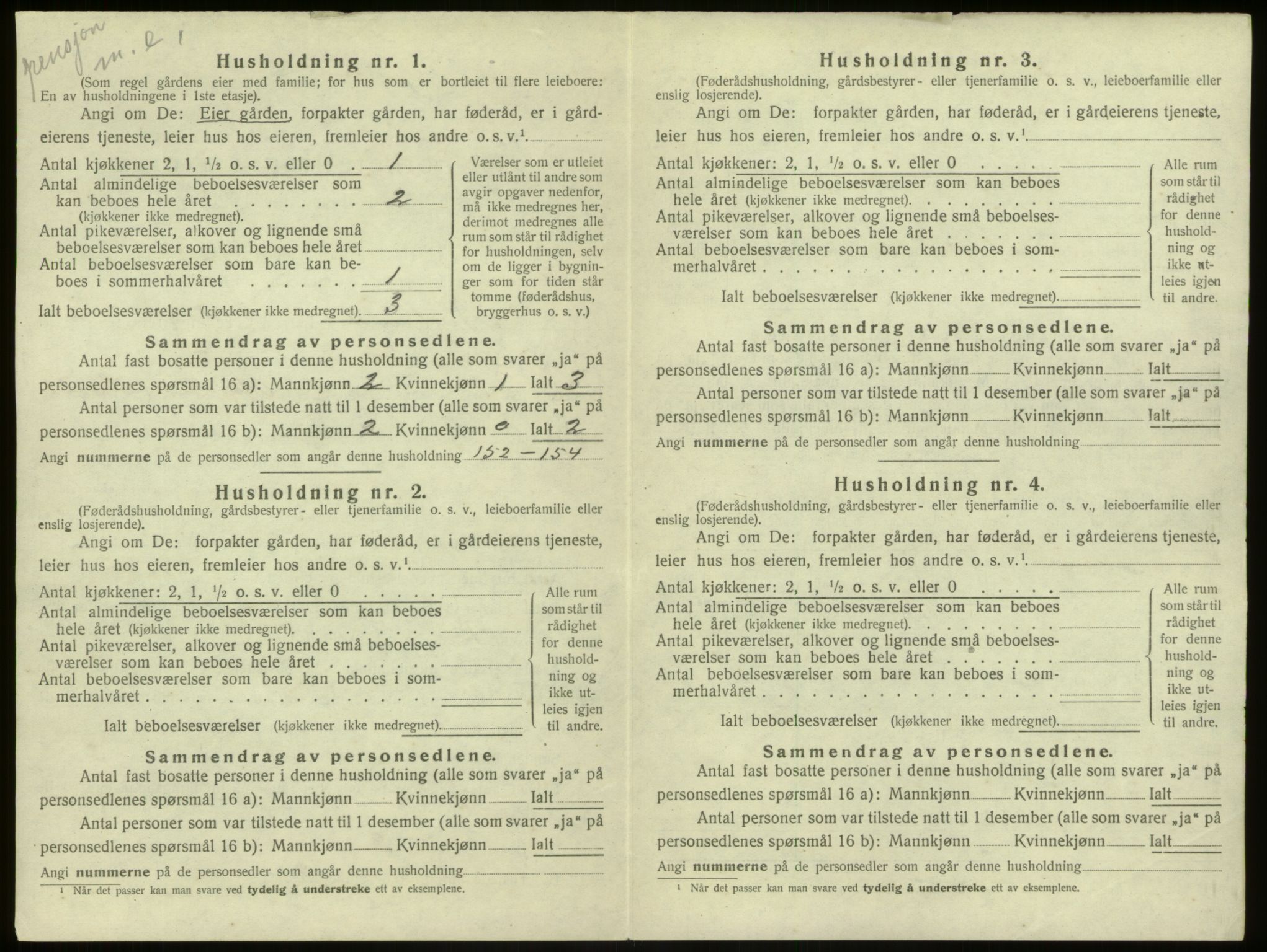 SAB, 1920 census for Aurland, 1920, p. 251