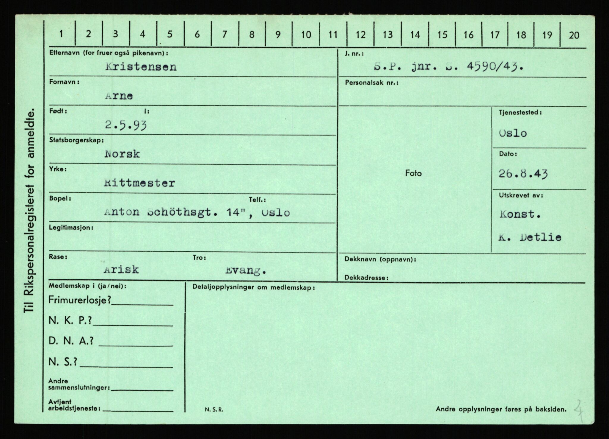 Statspolitiet - Hovedkontoret / Osloavdelingen, AV/RA-S-1329/C/Ca/L0009: Knutsen - Limstrand, 1943-1945, p. 972