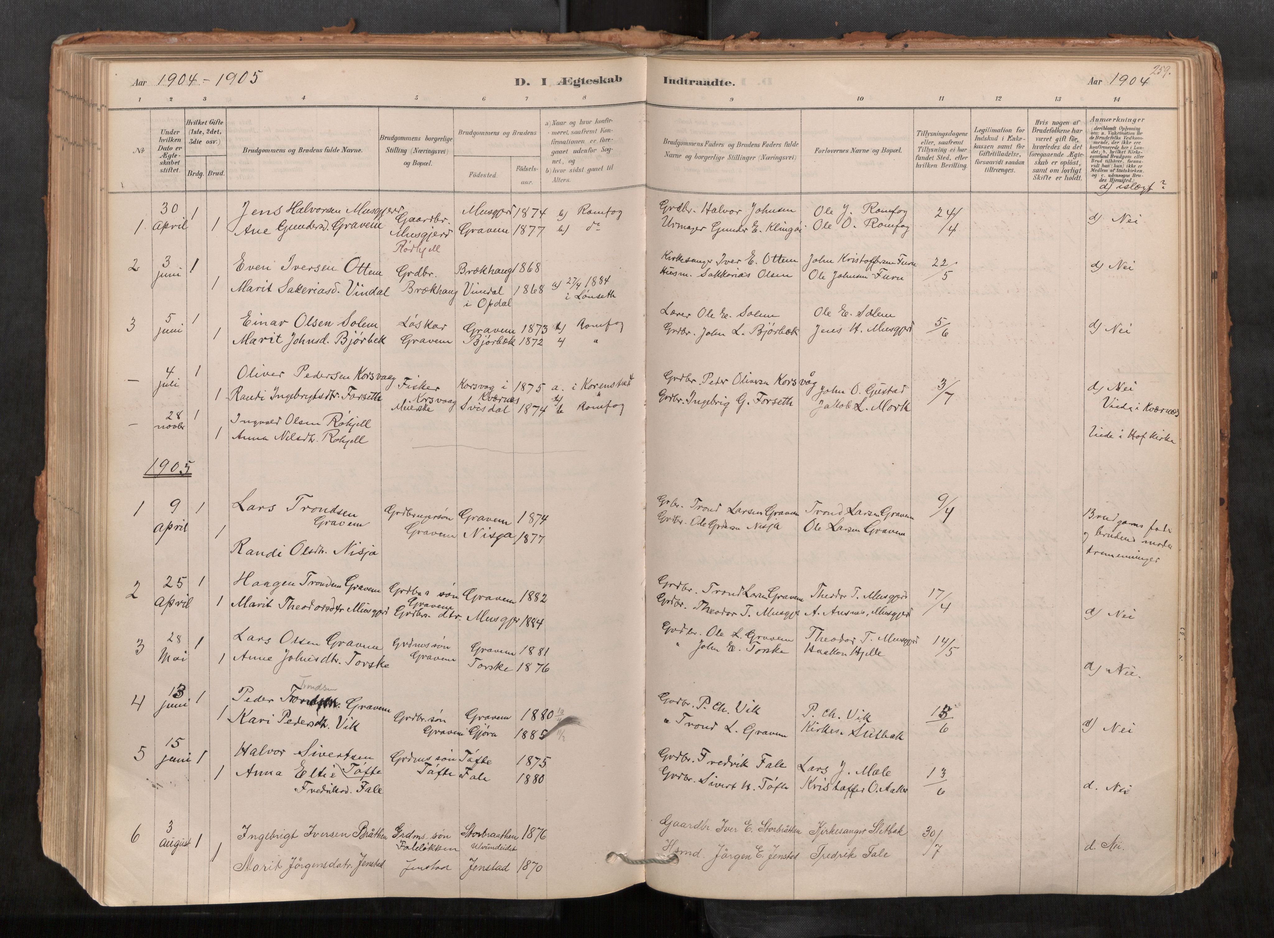 Sunndal sokneprestkontor, AV/SAT-A-1085/1/I/I1/I1a/L0001: Parish register (official) no. 1, 1877-1914, p. 259