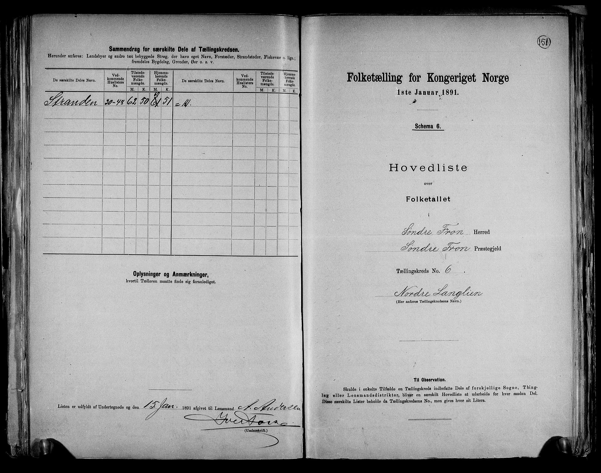 RA, 1891 census for 0519 Sør-Fron, 1891, p. 14