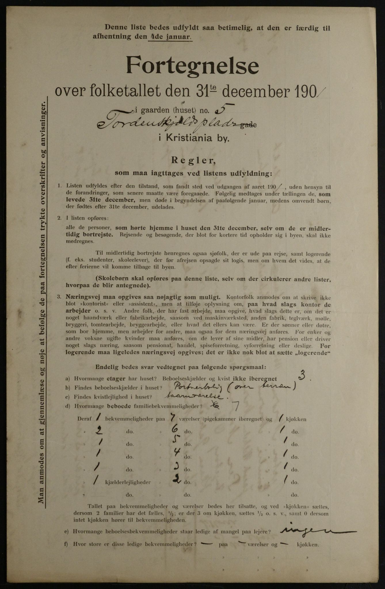 OBA, Municipal Census 1901 for Kristiania, 1901, p. 17496