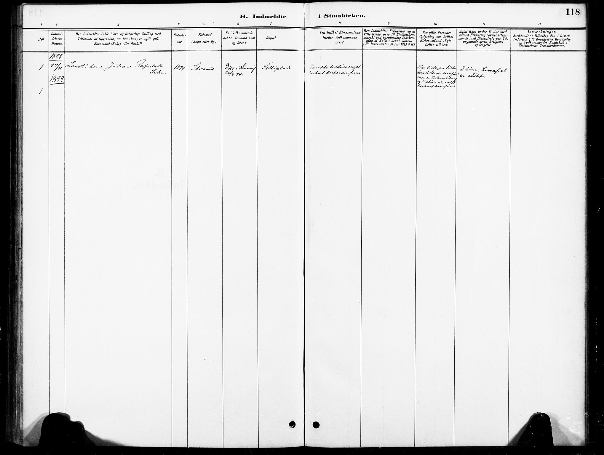 Ministerialprotokoller, klokkerbøker og fødselsregistre - Nord-Trøndelag, SAT/A-1458/738/L0364: Parish register (official) no. 738A01, 1884-1902, p. 118