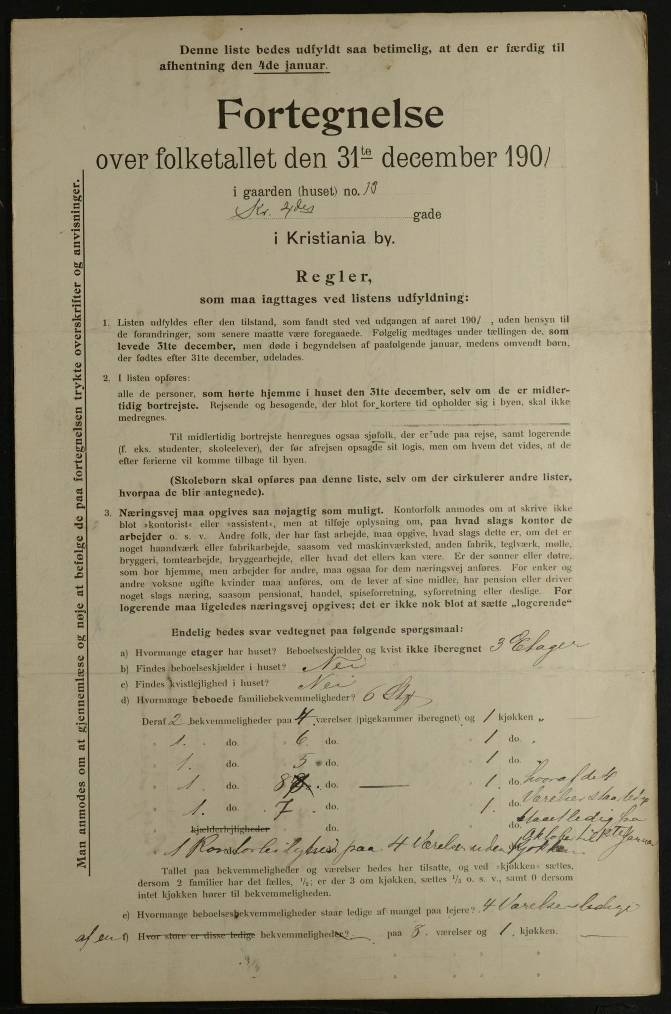 OBA, Municipal Census 1901 for Kristiania, 1901, p. 8343