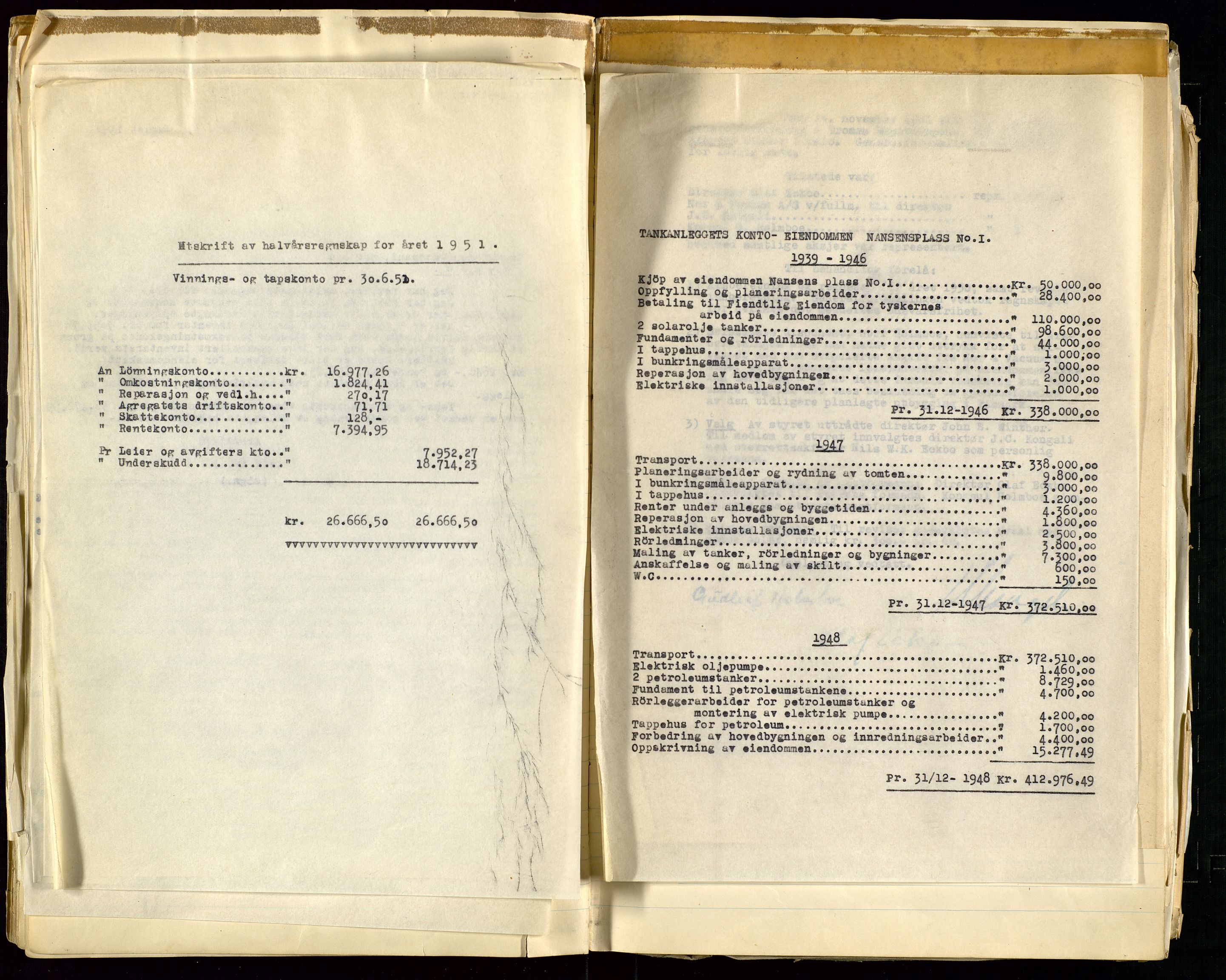 Pa 1518 - Tromsø Depotkompani NOR A/S, AV/SAST-A-101923/A/L0001: Styreprotokoll, 1939-1959, p. 36