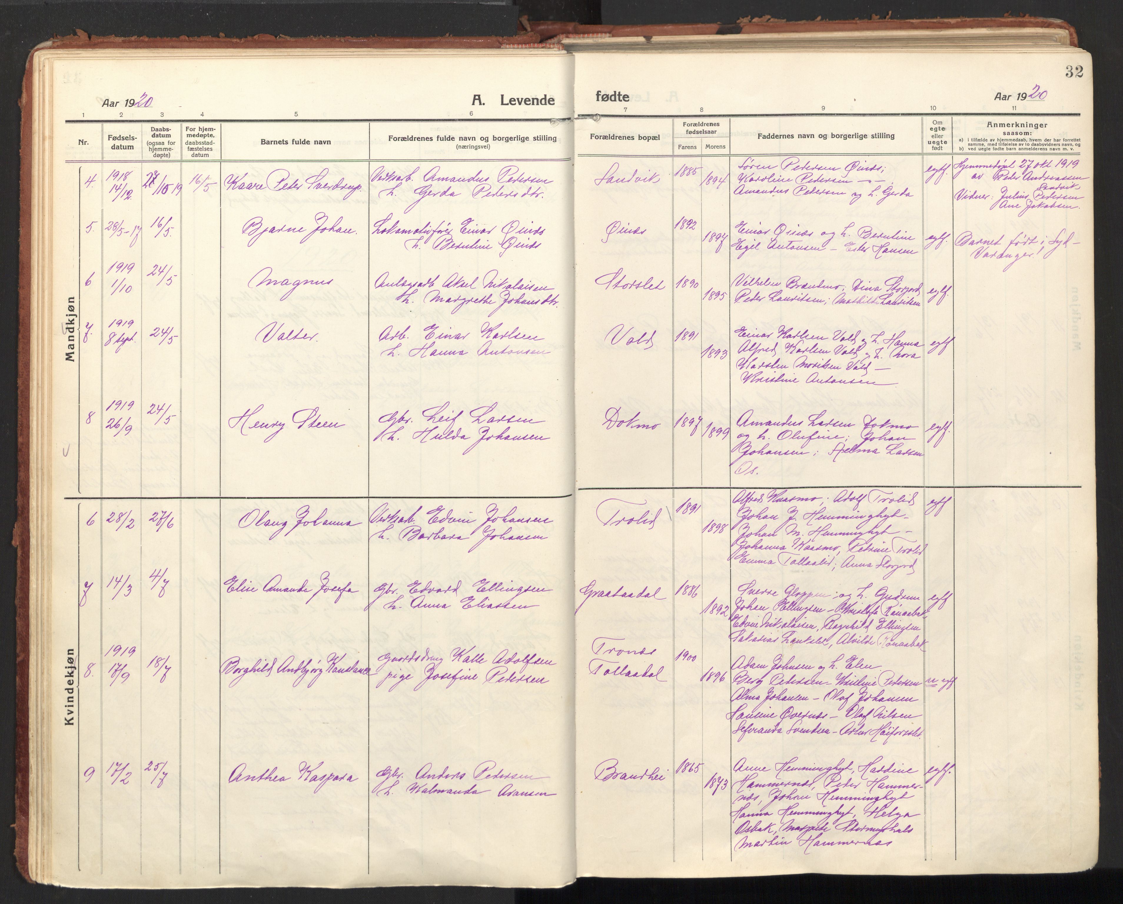 Ministerialprotokoller, klokkerbøker og fødselsregistre - Nordland, SAT/A-1459/846/L0650: Parish register (official) no. 846A08, 1916-1935, p. 32