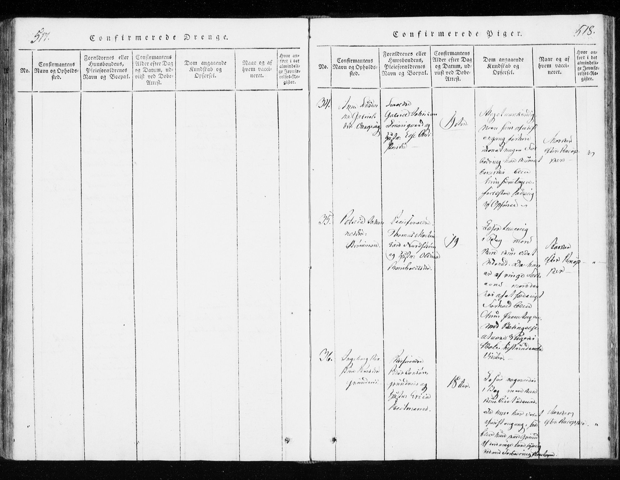 Tranøy sokneprestkontor, SATØ/S-1313/I/Ia/Iaa/L0004kirke: Parish register (official) no. 4, 1820-1829, p. 517-518