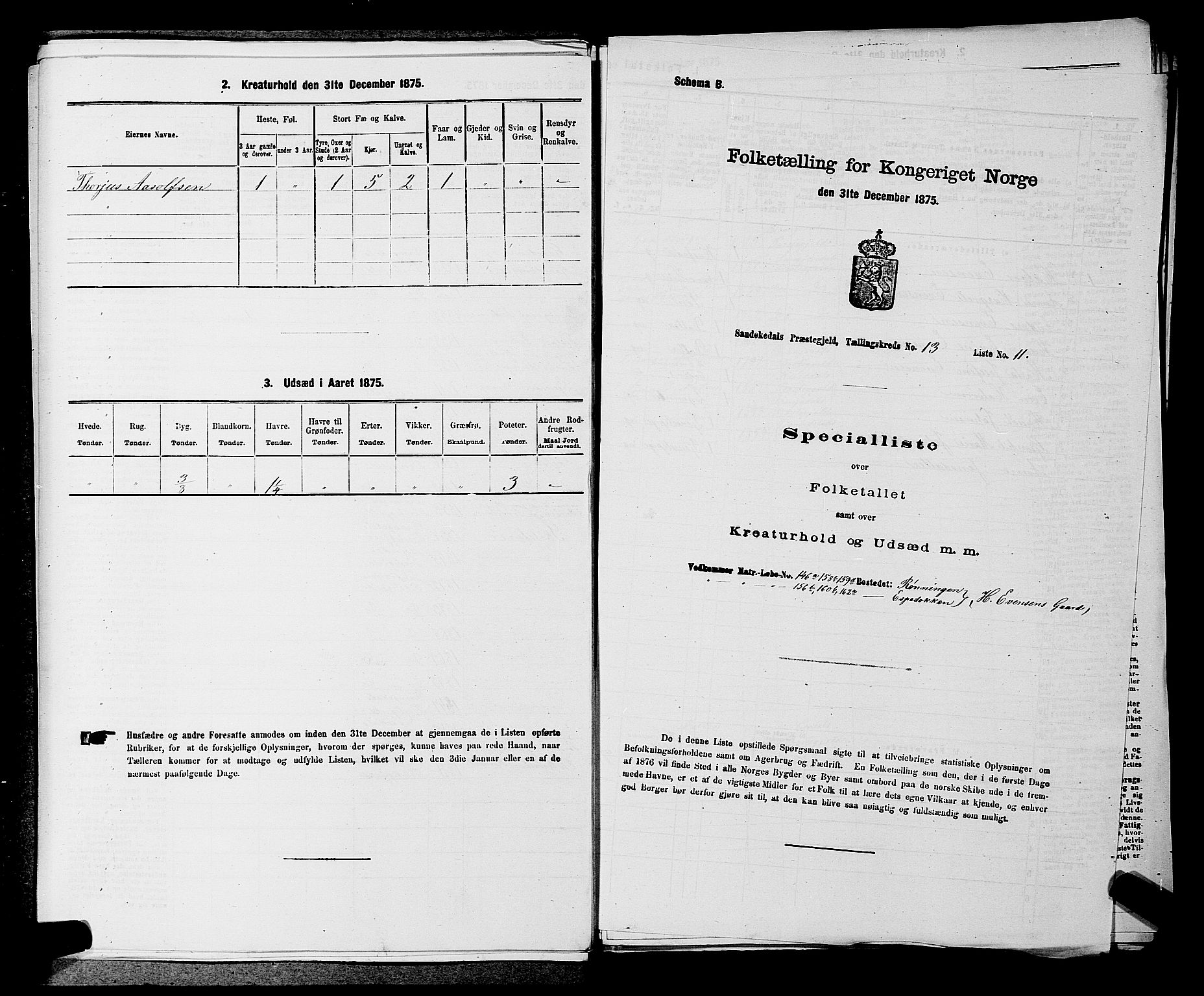 SAKO, 1875 census for 0816P Sannidal, 1875, p. 886