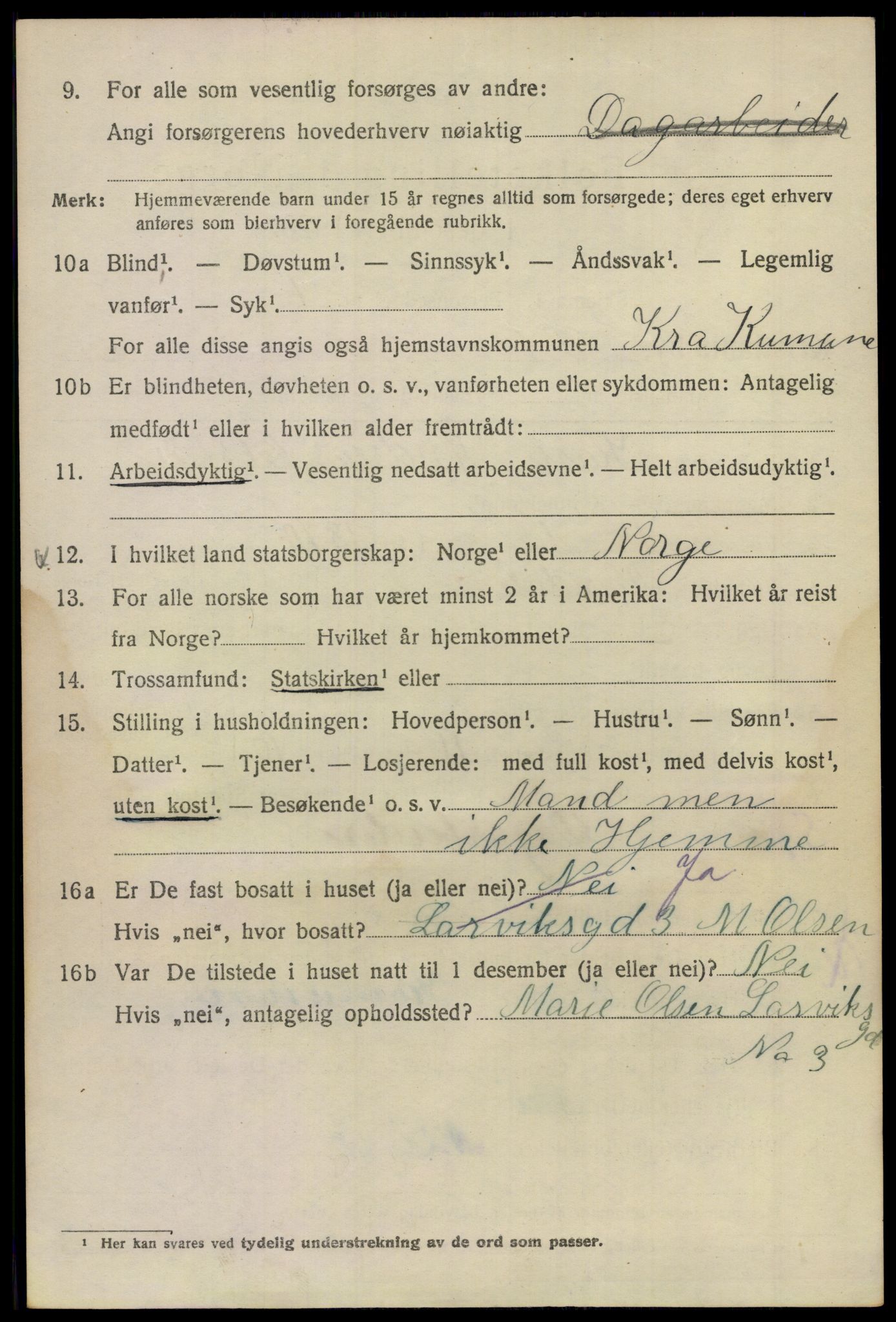 SAO, 1920 census for Kristiania, 1920, p. 536712