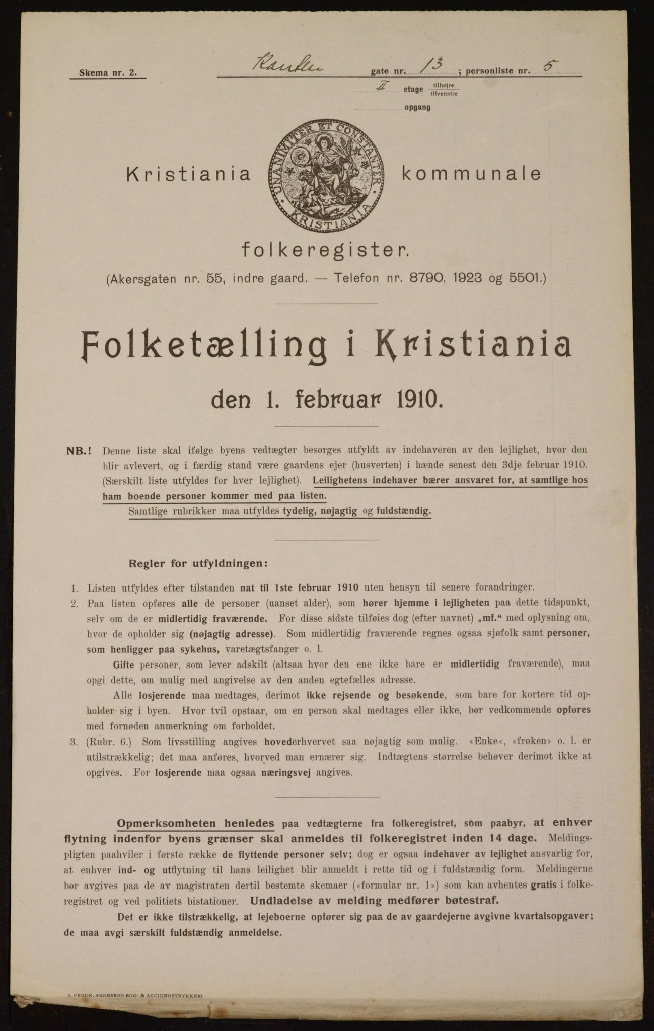 OBA, Municipal Census 1910 for Kristiania, 1910, p. 46850