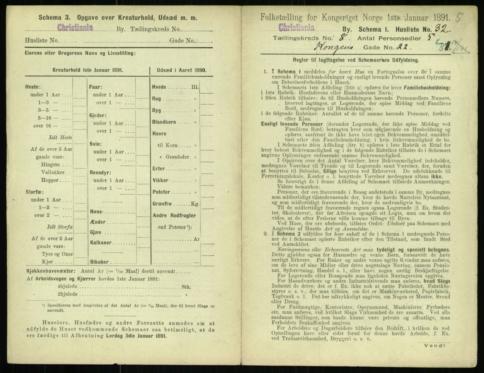 RA, 1891 census for 0301 Kristiania, 1891, p. 3326