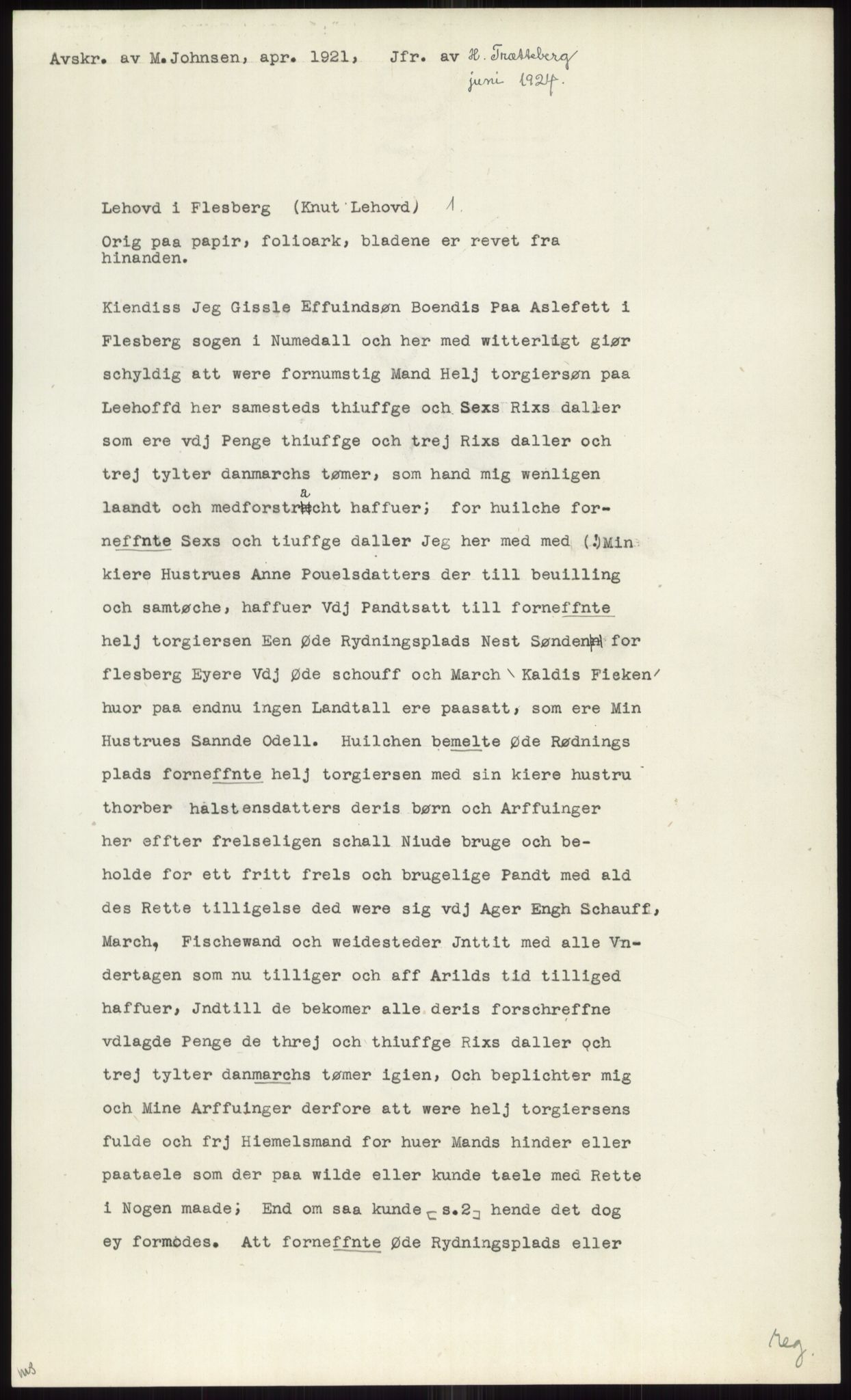 Samlinger til kildeutgivelse, Diplomavskriftsamlingen, AV/RA-EA-4053/H/Ha, p. 1167