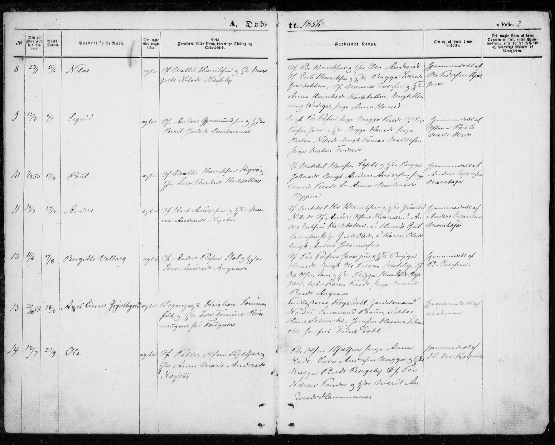 Nesseby sokneprestkontor, SATØ/S-1330/H/Ha/L0002kirke: Parish register (official) no. 2, 1856-1864, p. 2
