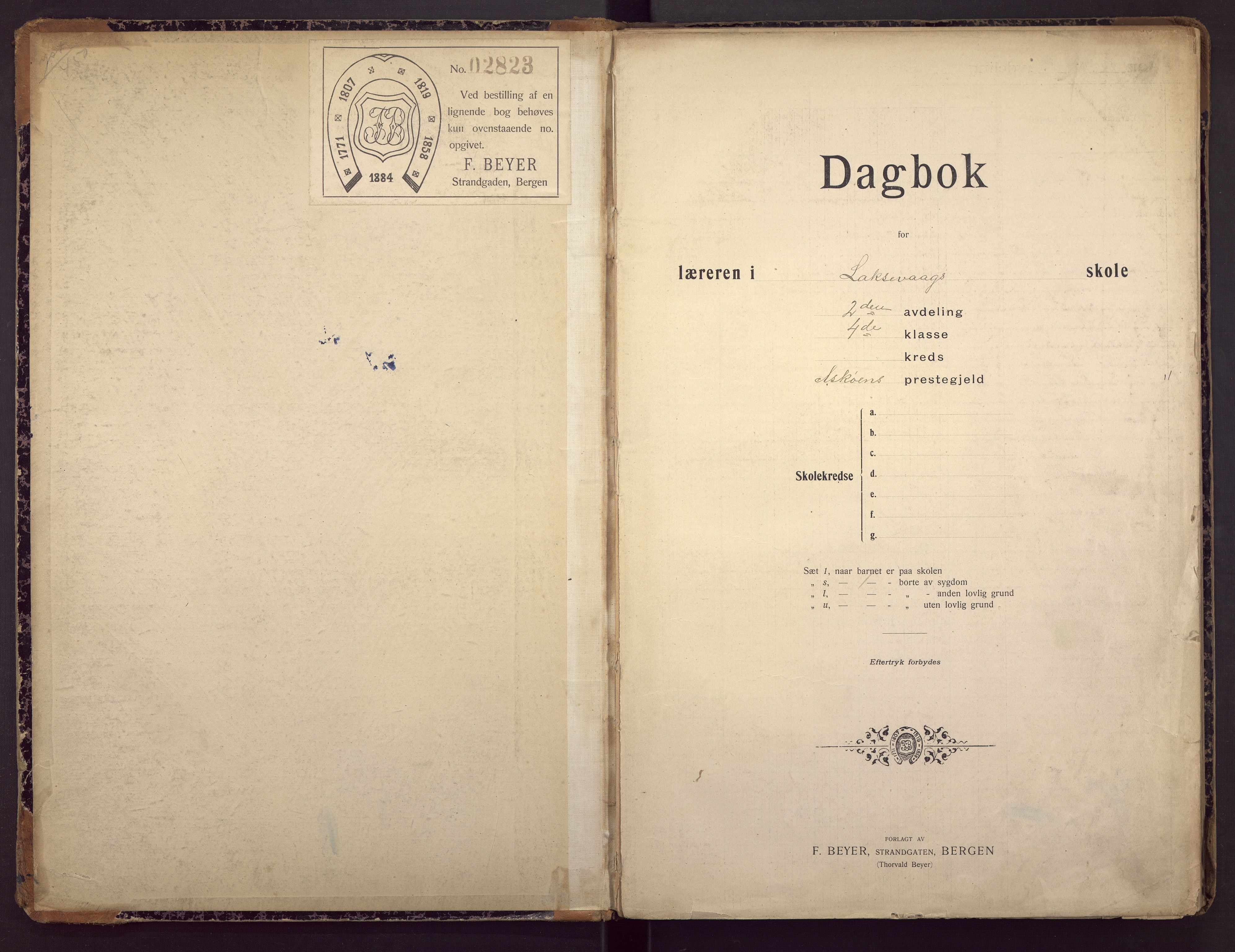 Damsgård skole, BBA/A-1370/5908/G/Ga/L0014: Klassedagbok, 1909-1920