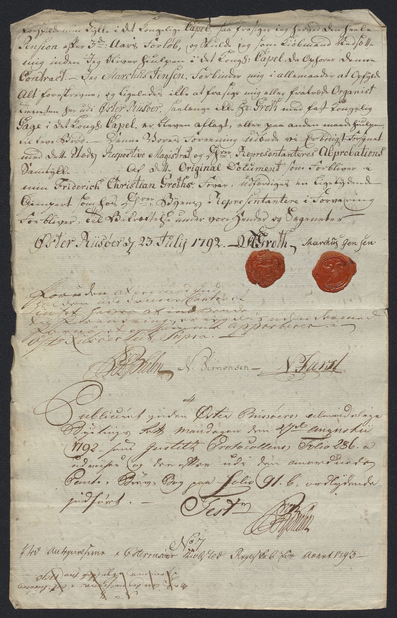 Danske Kanselli 1800-1814, AV/RA-EA-3024/K/Kk/Kka/Kkac/L0234: Kjøpstadregnskap Øster Risør, 1791-1795, p. 353