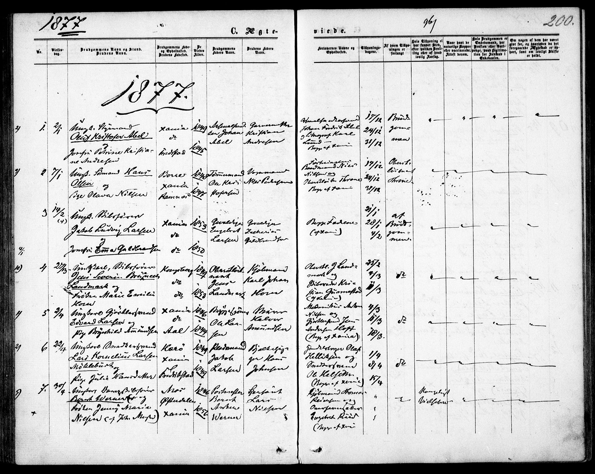 Garnisonsmenigheten Kirkebøker, SAO/A-10846/F/Fa/L0011: Parish register (official) no. 11, 1870-1880, p. 200