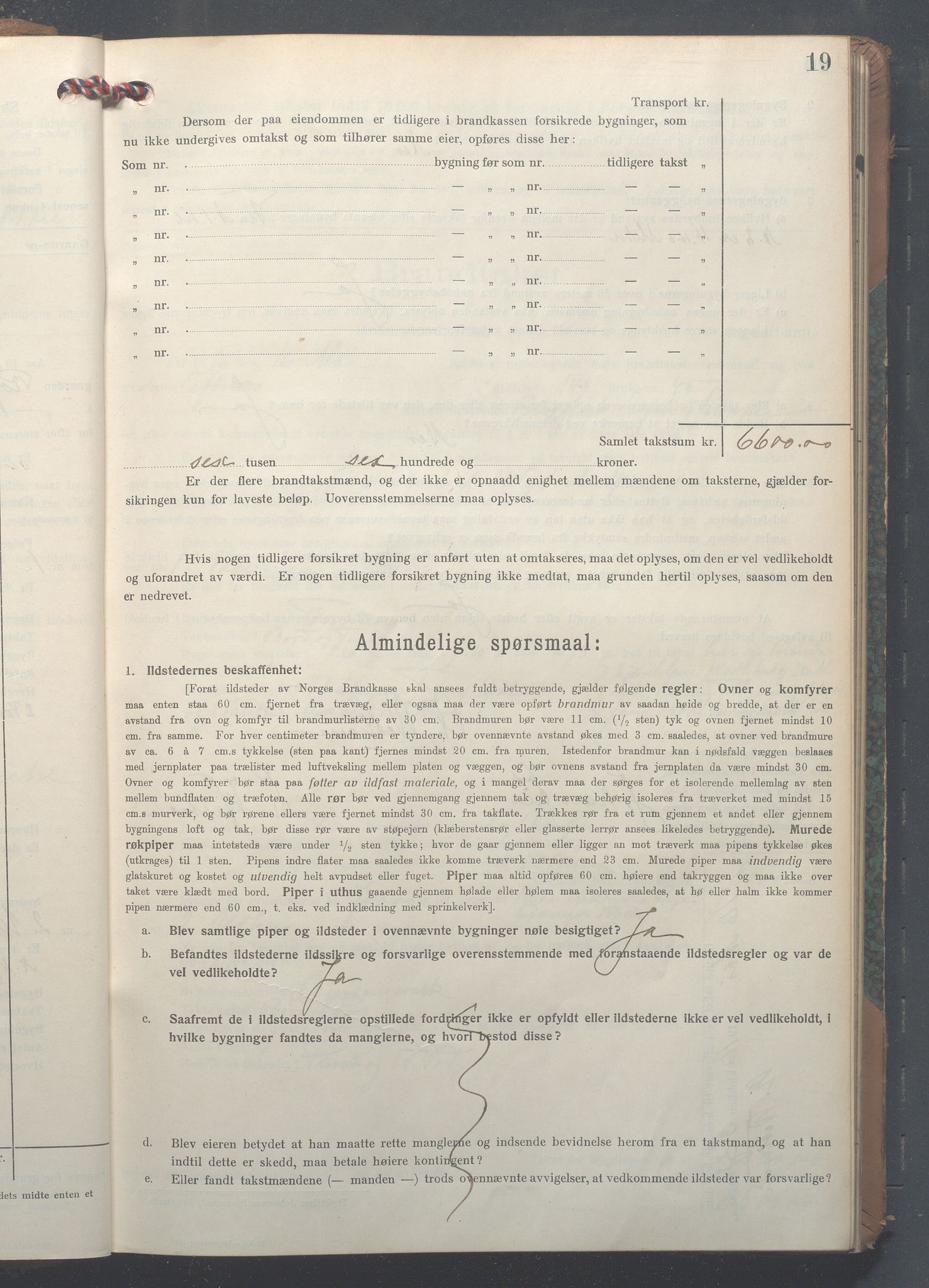 Lensmennene i Aker, OBA/A-10133/F/Fc/L0017: Branntakstprotokoll, 1916-1921, p. 19