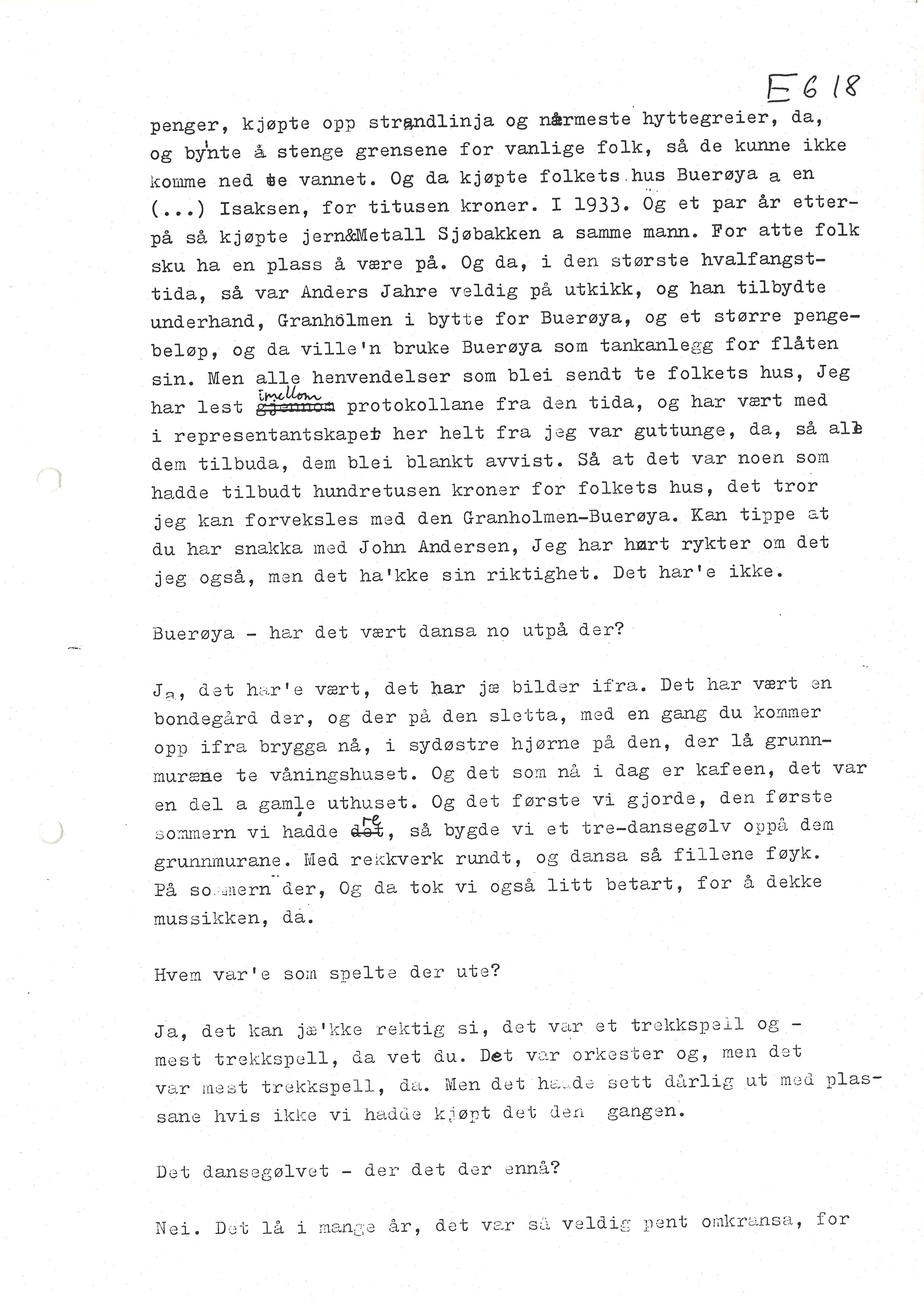 Sa 16 - Folkemusikk fra Vestfold, Gjerdesamlingen, VEMU/A-1868/I/L0001: Informantregister med intervjunedtegnelser, 1979-1986