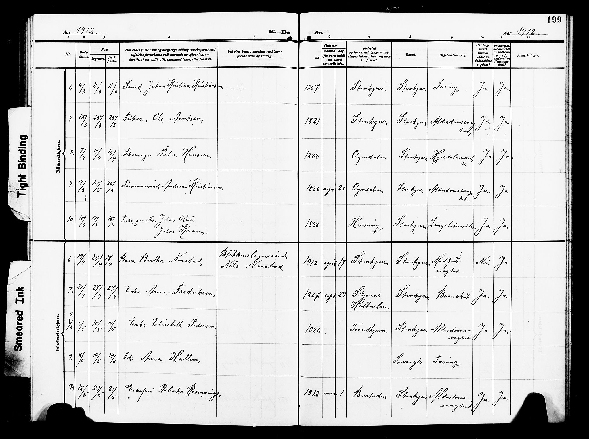 Ministerialprotokoller, klokkerbøker og fødselsregistre - Nord-Trøndelag, SAT/A-1458/739/L0376: Parish register (copy) no. 739C04, 1908-1917, p. 199