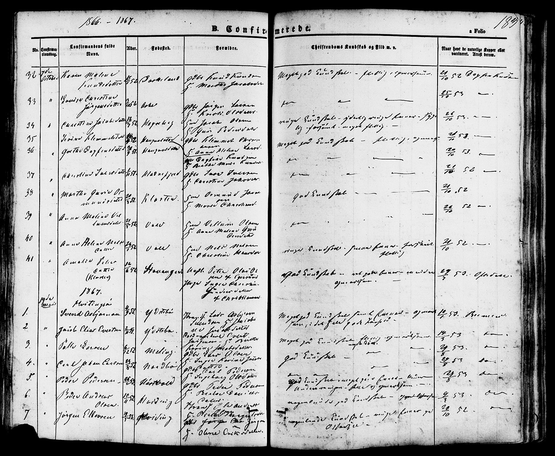 Rennesøy sokneprestkontor, SAST/A -101827/H/Ha/Haa/L0006: Parish register (official) no. A 6, 1860-1878, p. 183