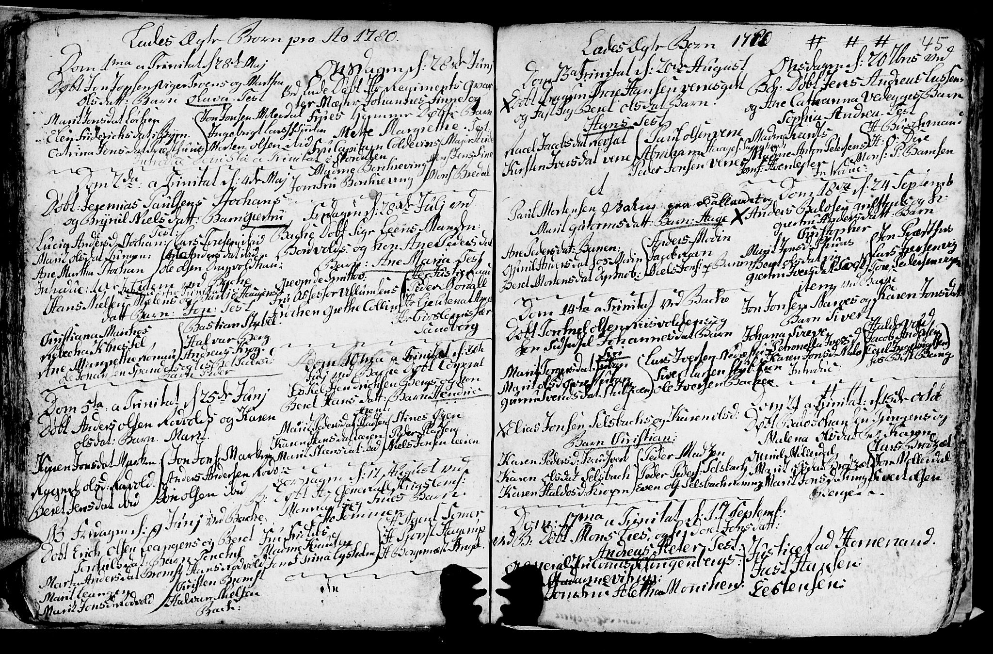 Ministerialprotokoller, klokkerbøker og fødselsregistre - Sør-Trøndelag, SAT/A-1456/606/L0305: Parish register (copy) no. 606C01, 1757-1819, p. 45